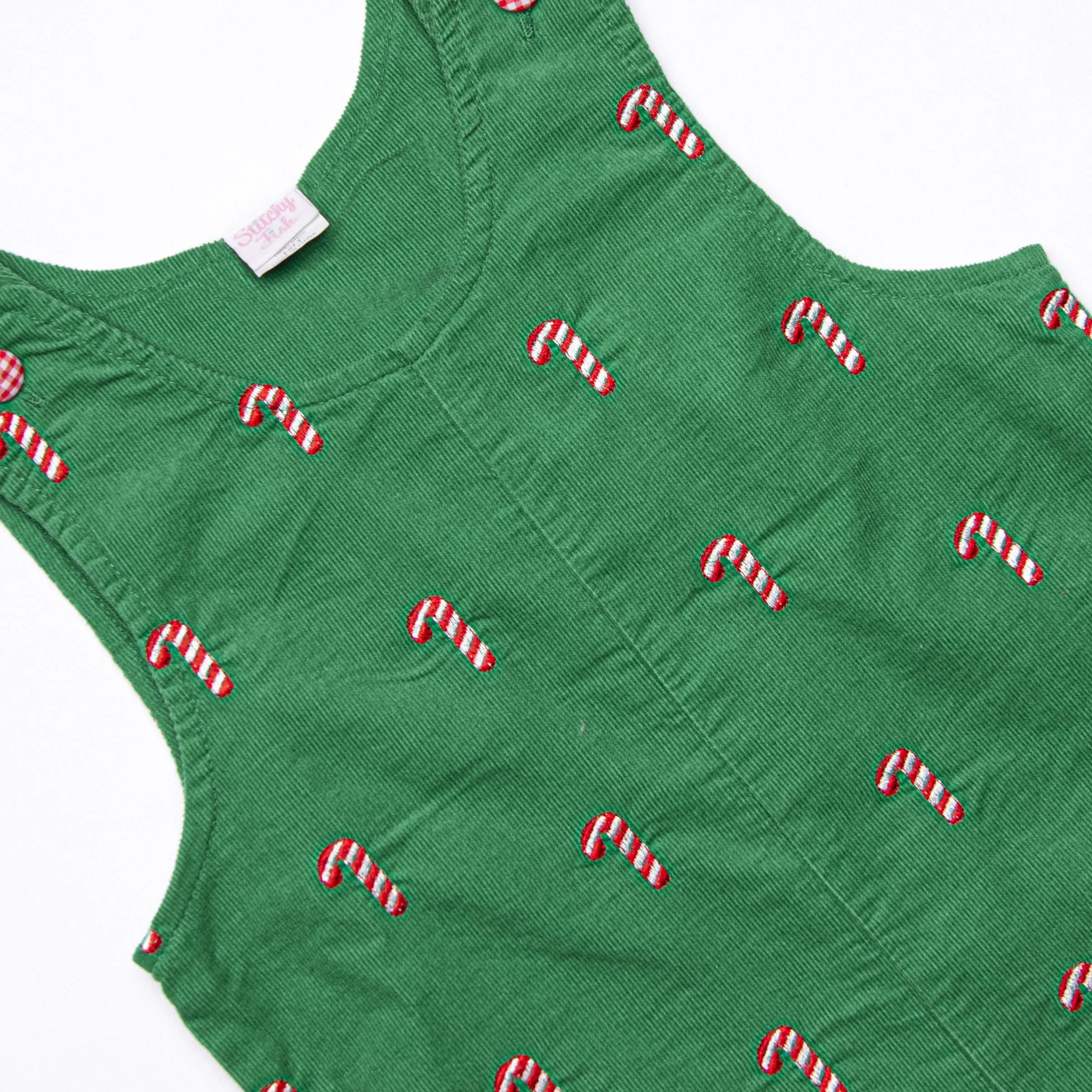 Candy Cane Craze Embroidered Jon Jon, Green
