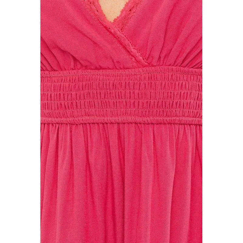 Cap Sleeve Ruffle Mini Dress
