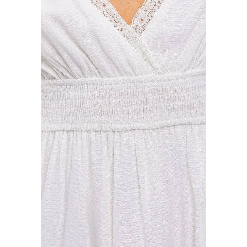 Cap Sleeve Ruffle Mini Dress