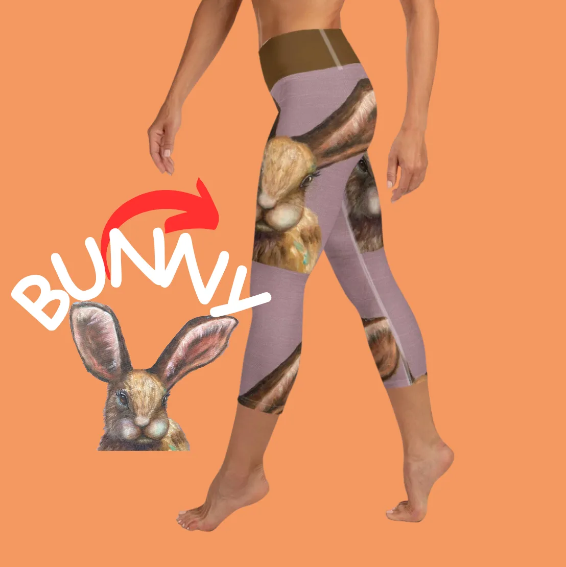 Capri Leggings in Lavender with Bunny