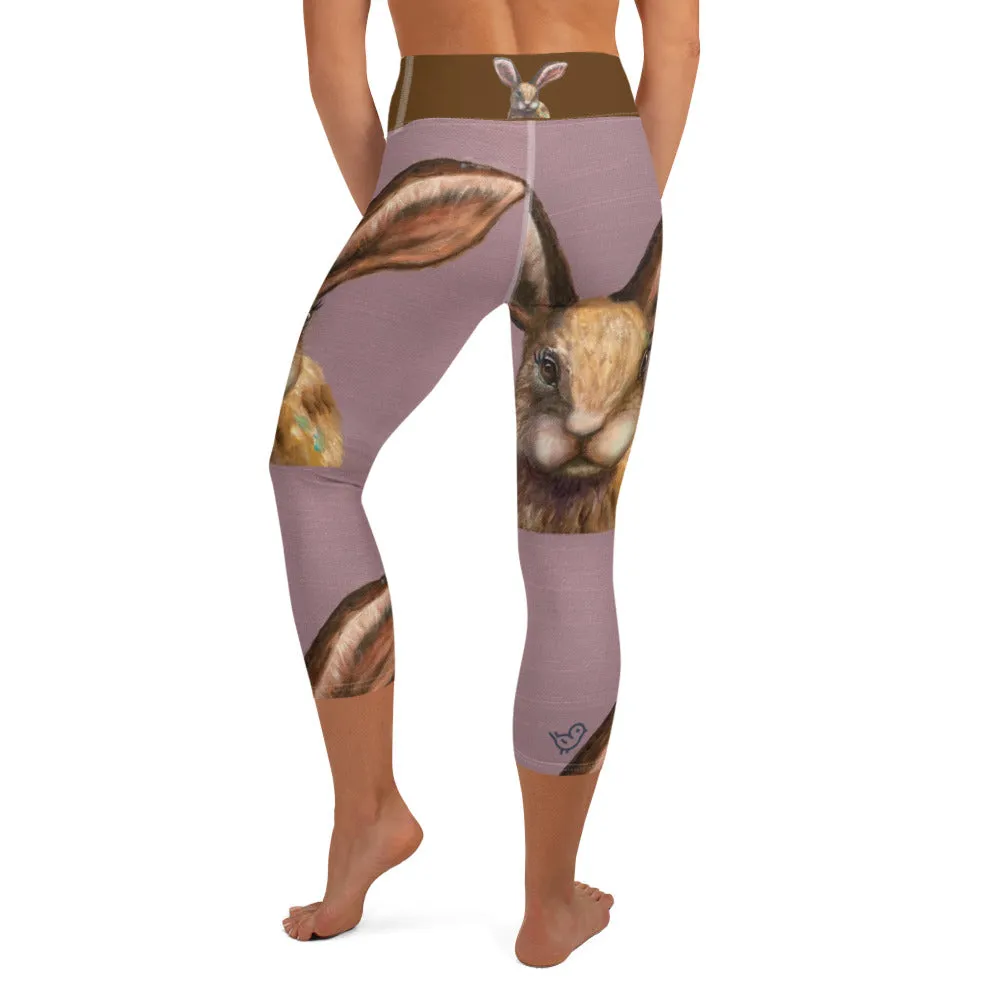 Capri Leggings in Lavender with Bunny