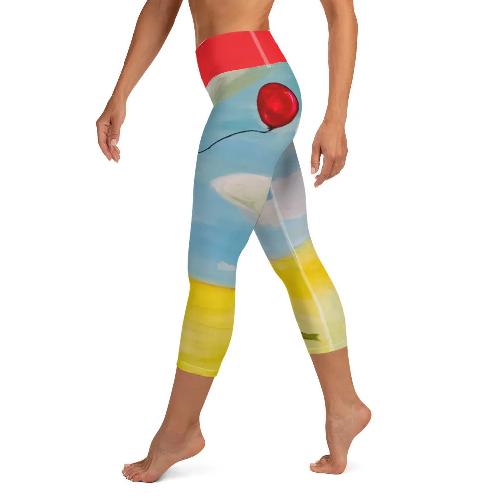 Capri Leggings with Corgi "Red Balloon"