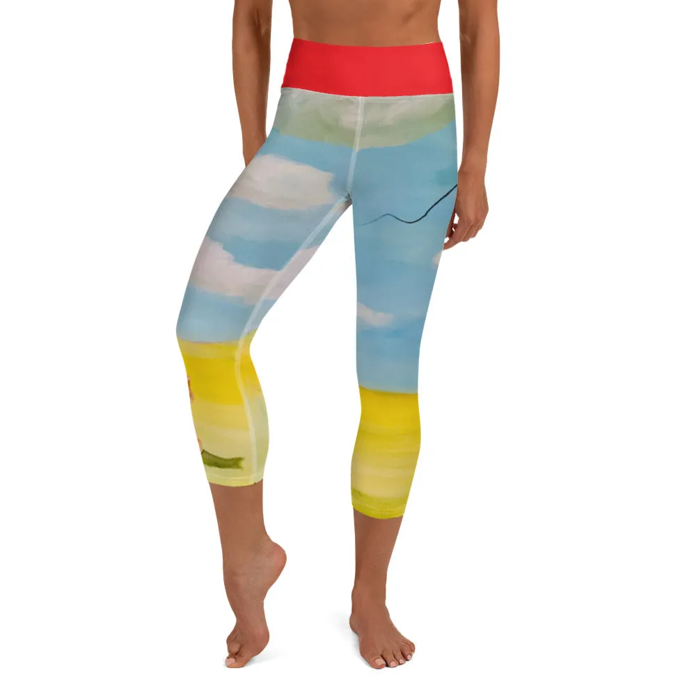 Capri Leggings with Corgi "Red Balloon"