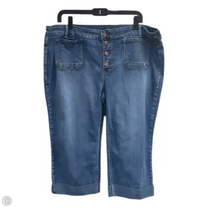 Capris By Clothes Mentor In Blue Denim, Size: 3x
