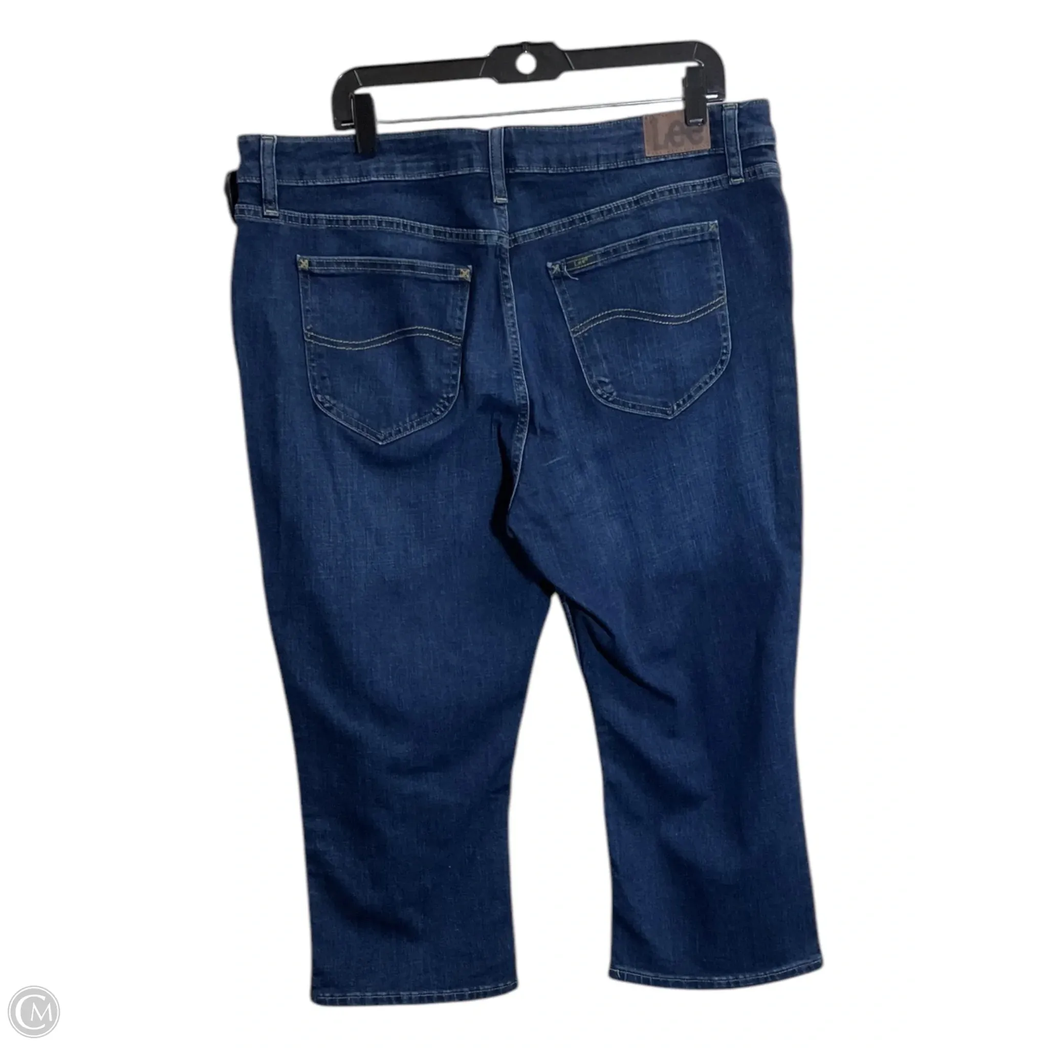 Capris By Lee In Blue Denim, Size: 18