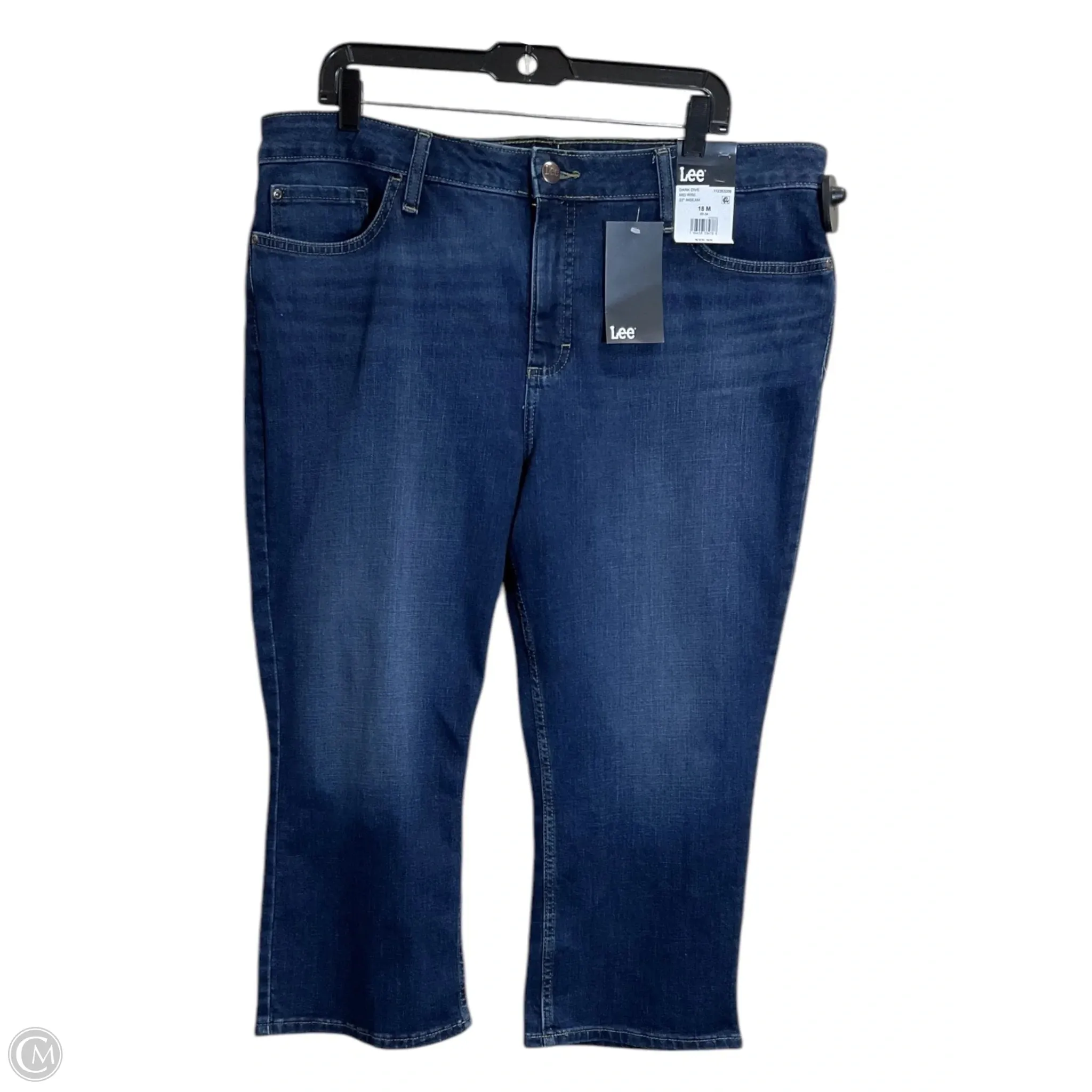 Capris By Lee In Blue Denim, Size: 18