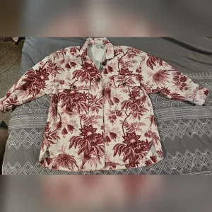 Cara Cara Chloe Jacket Jacoben Toile Maroon Floral Corduroy Style Size Large