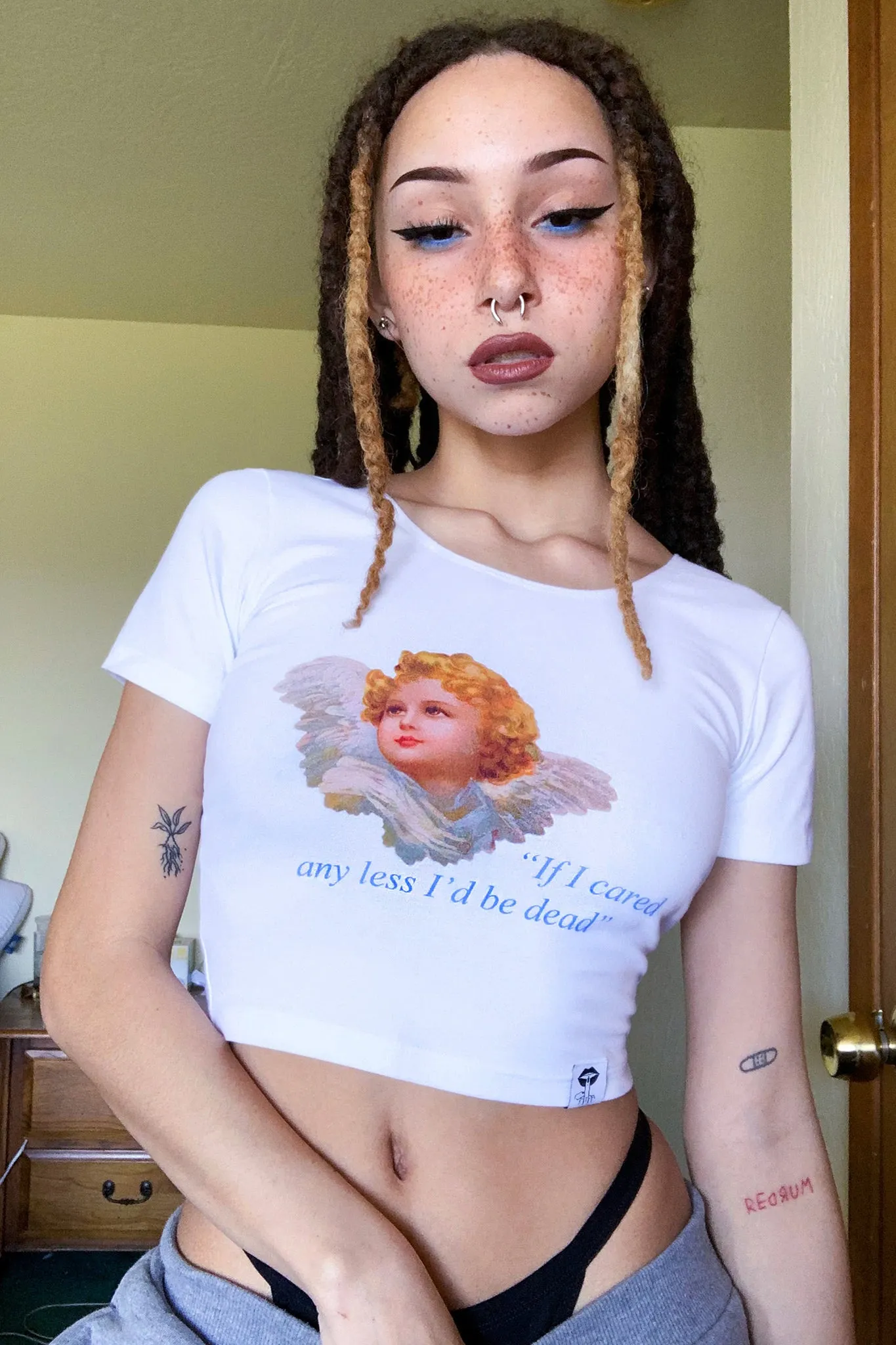 Care Less Crop Tee