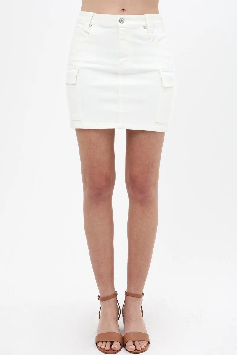 Cargo Cotton Span Mini Skirt