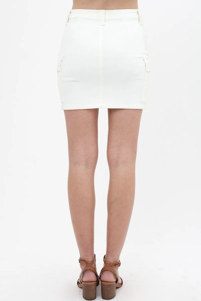 Cargo Cotton Span Mini Skirt