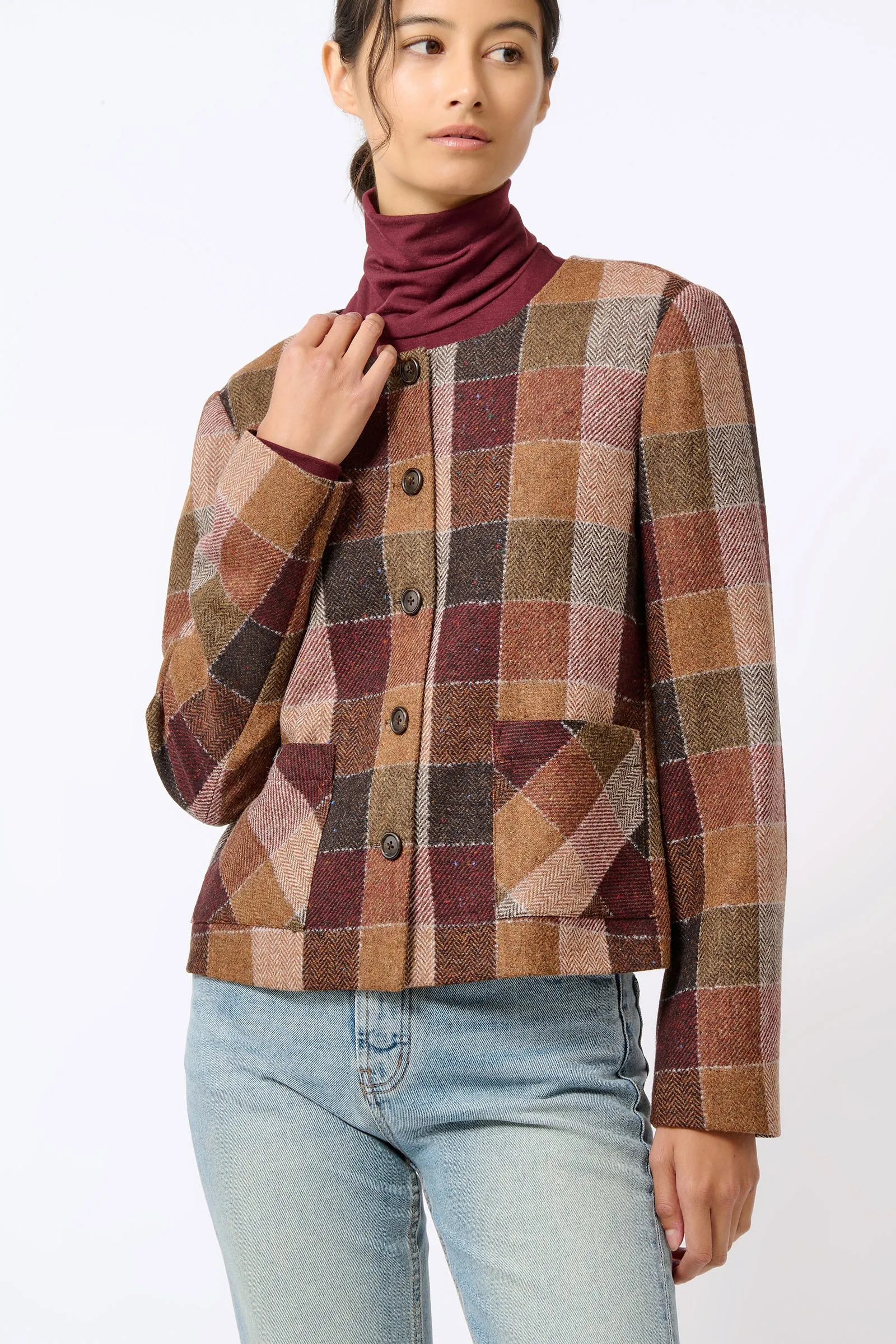Caroline Patch Pocket Blazer - Patchwork