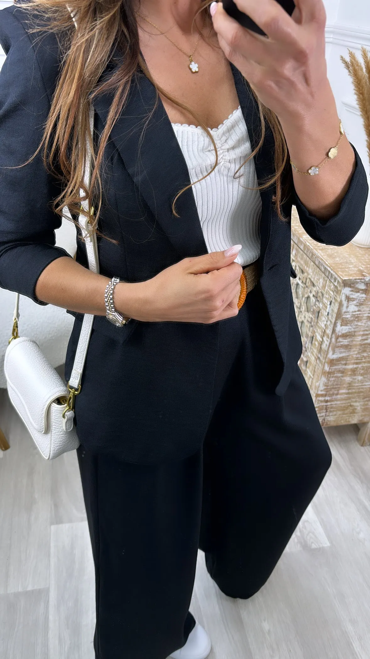Carolyn Black Single Button Blazer