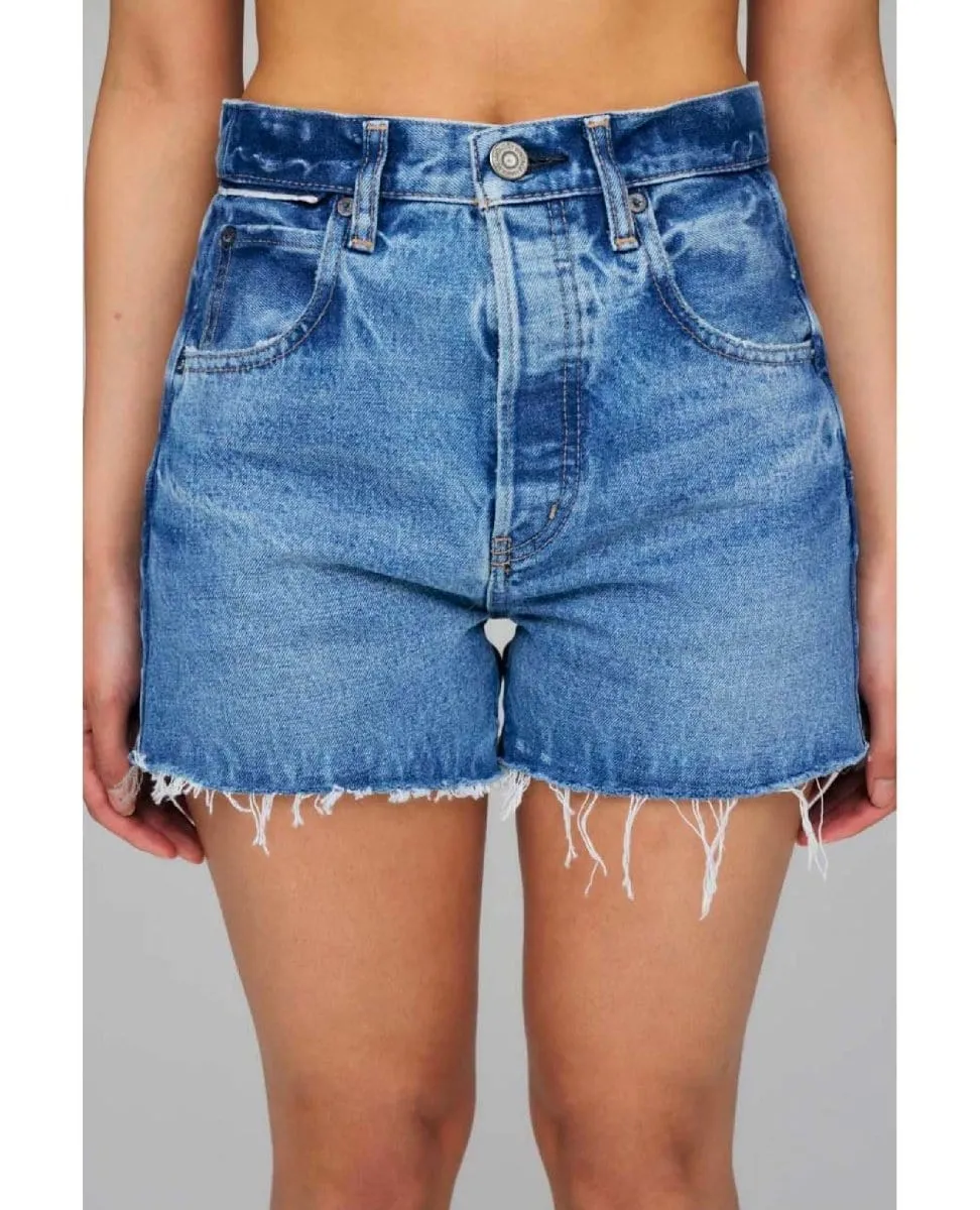 Cary Distressed Denim Hi Cut-Offs