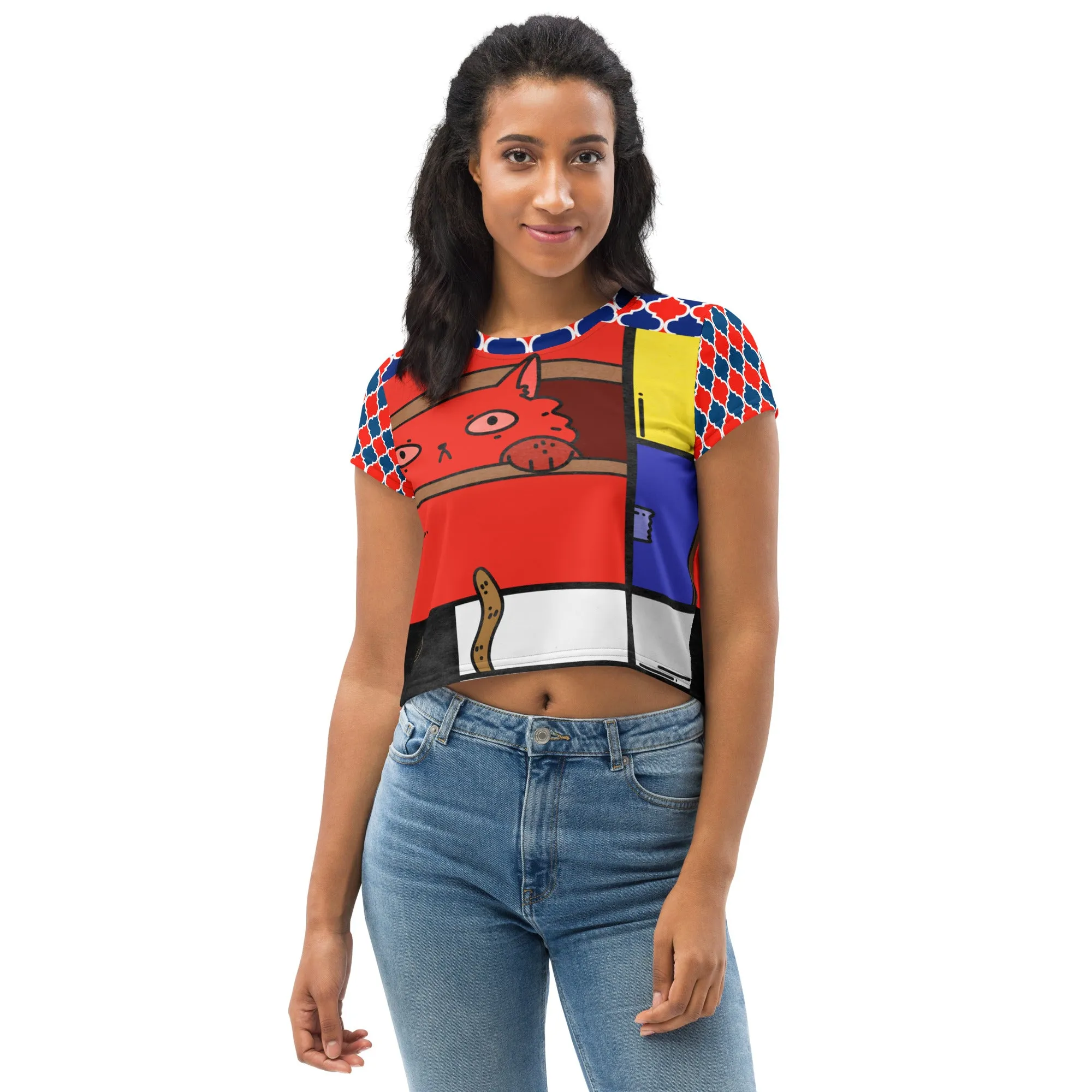 Cat in a Box Crop Top