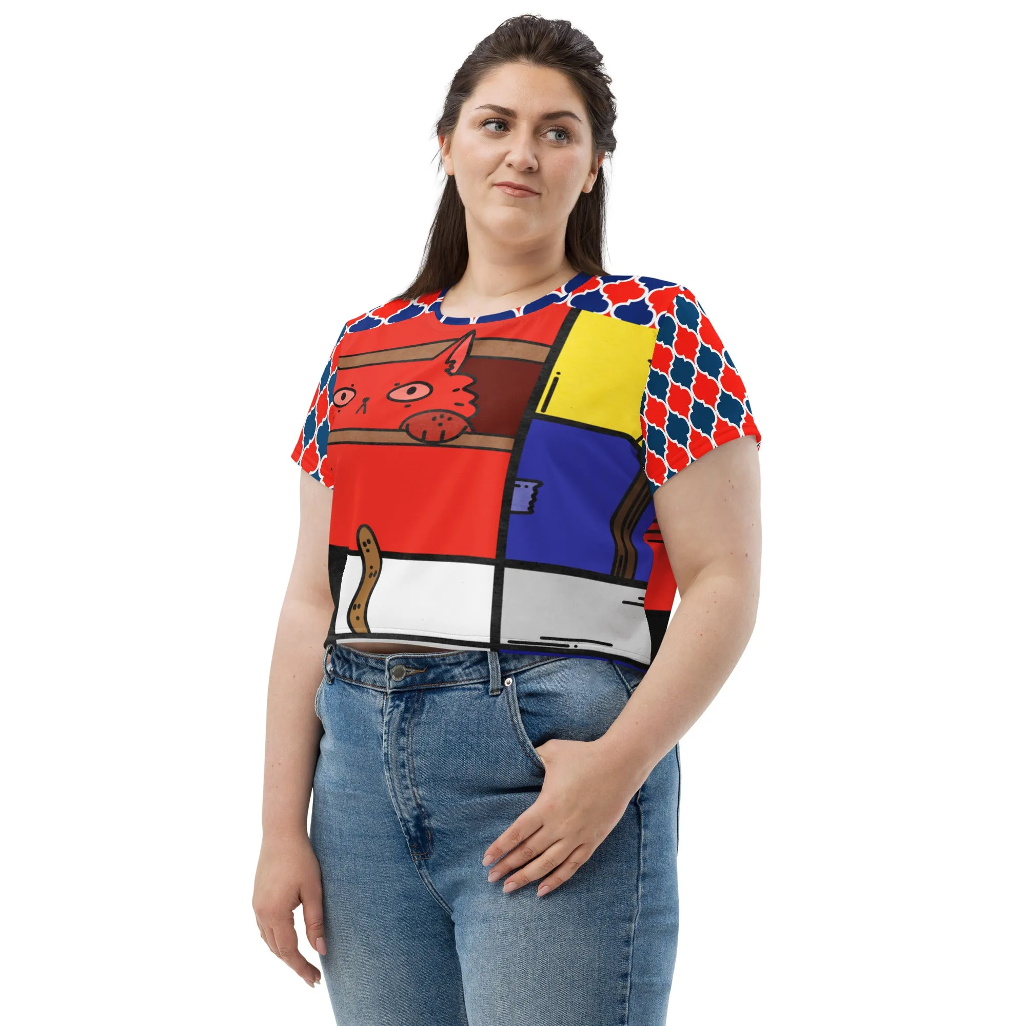 Cat in a Box Crop Top