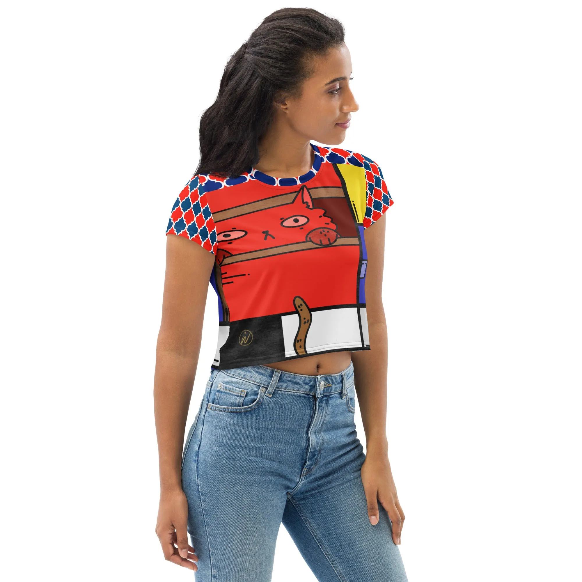 Cat in a Box Crop Top