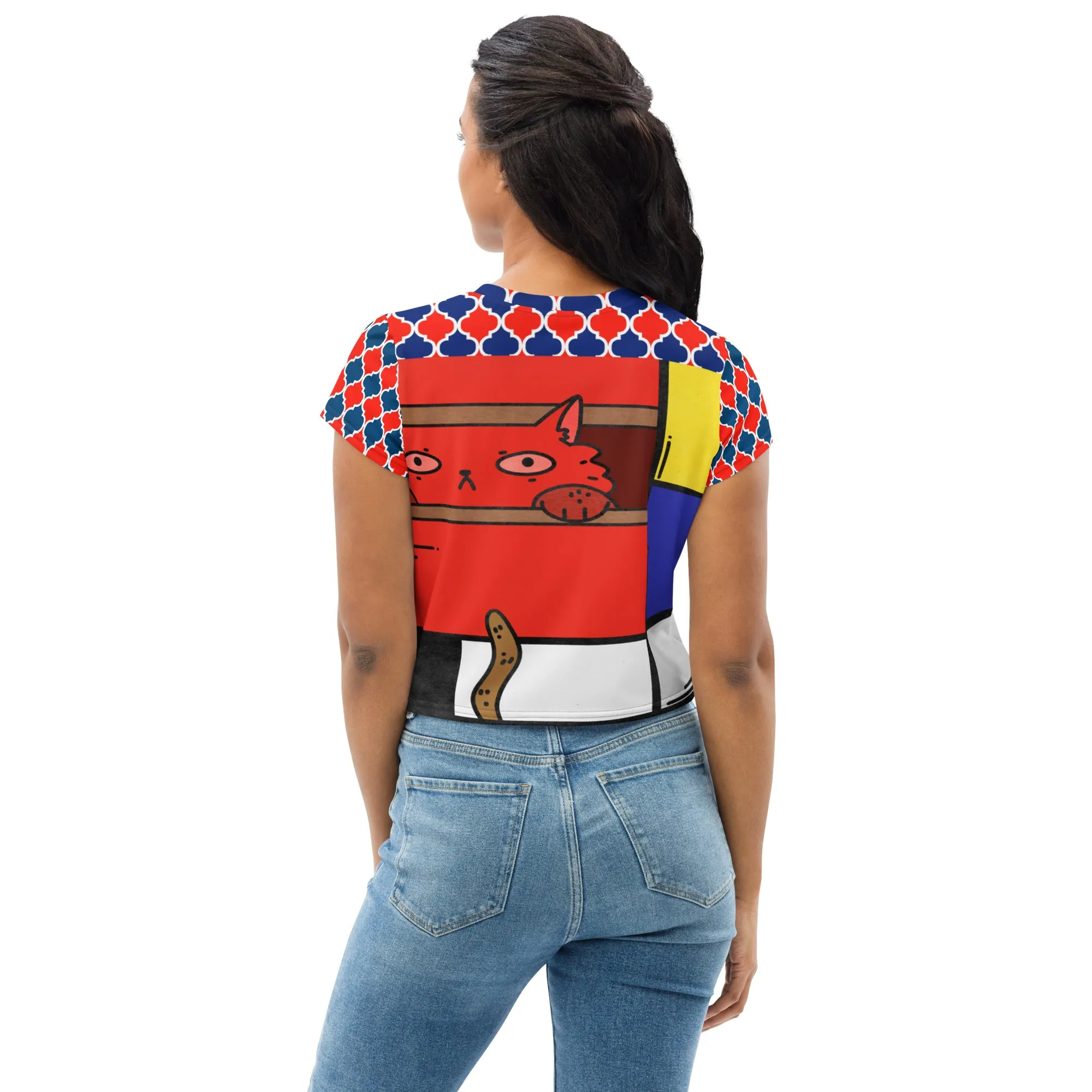 Cat in a Box Crop Top