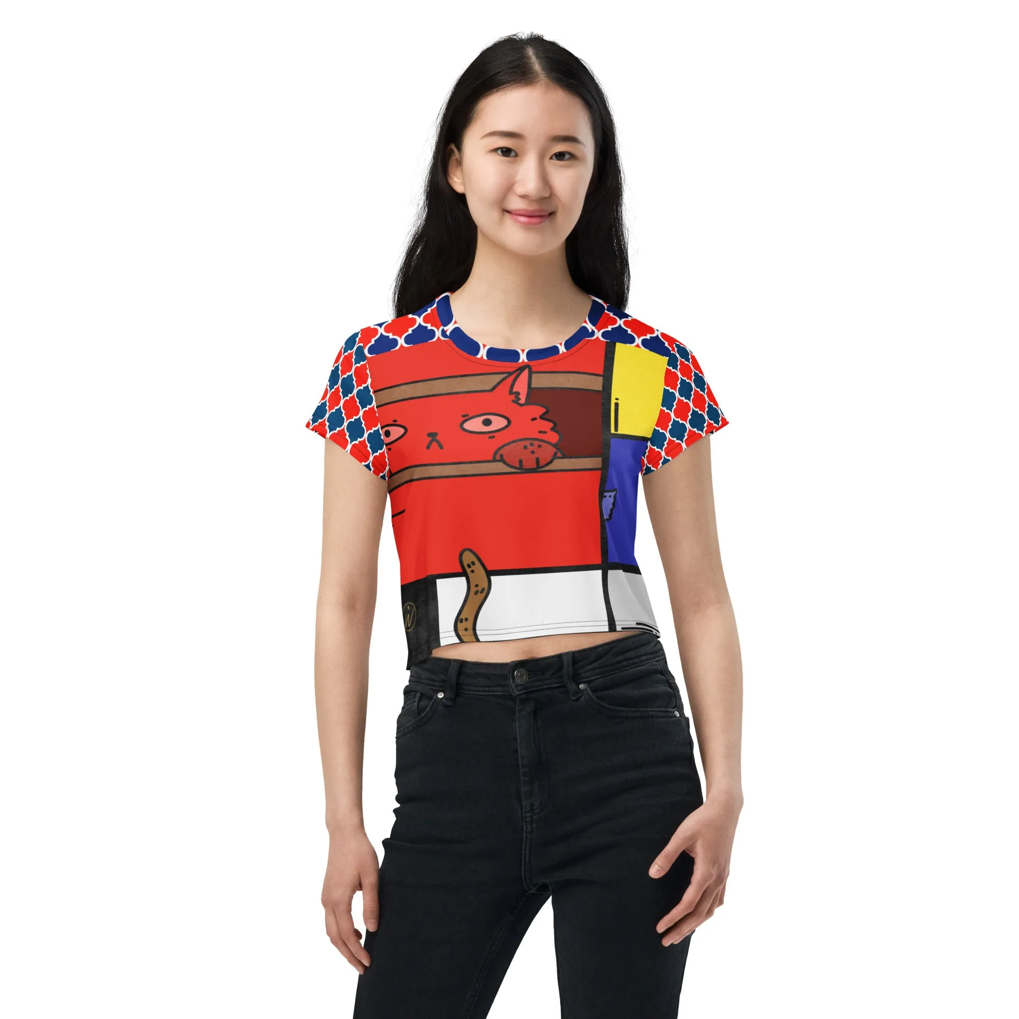 Cat in a Box Crop Top