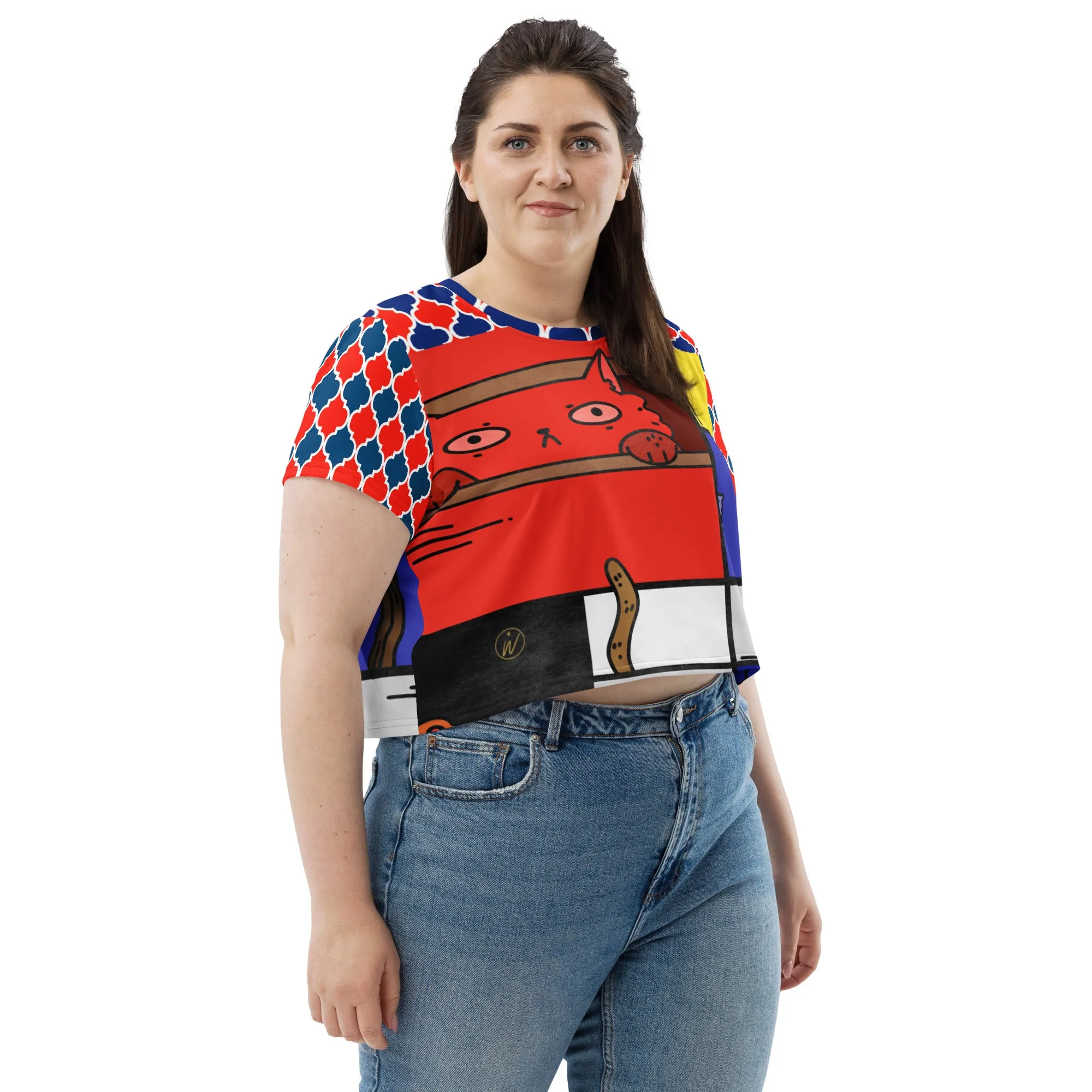 Cat in a Box Crop Top