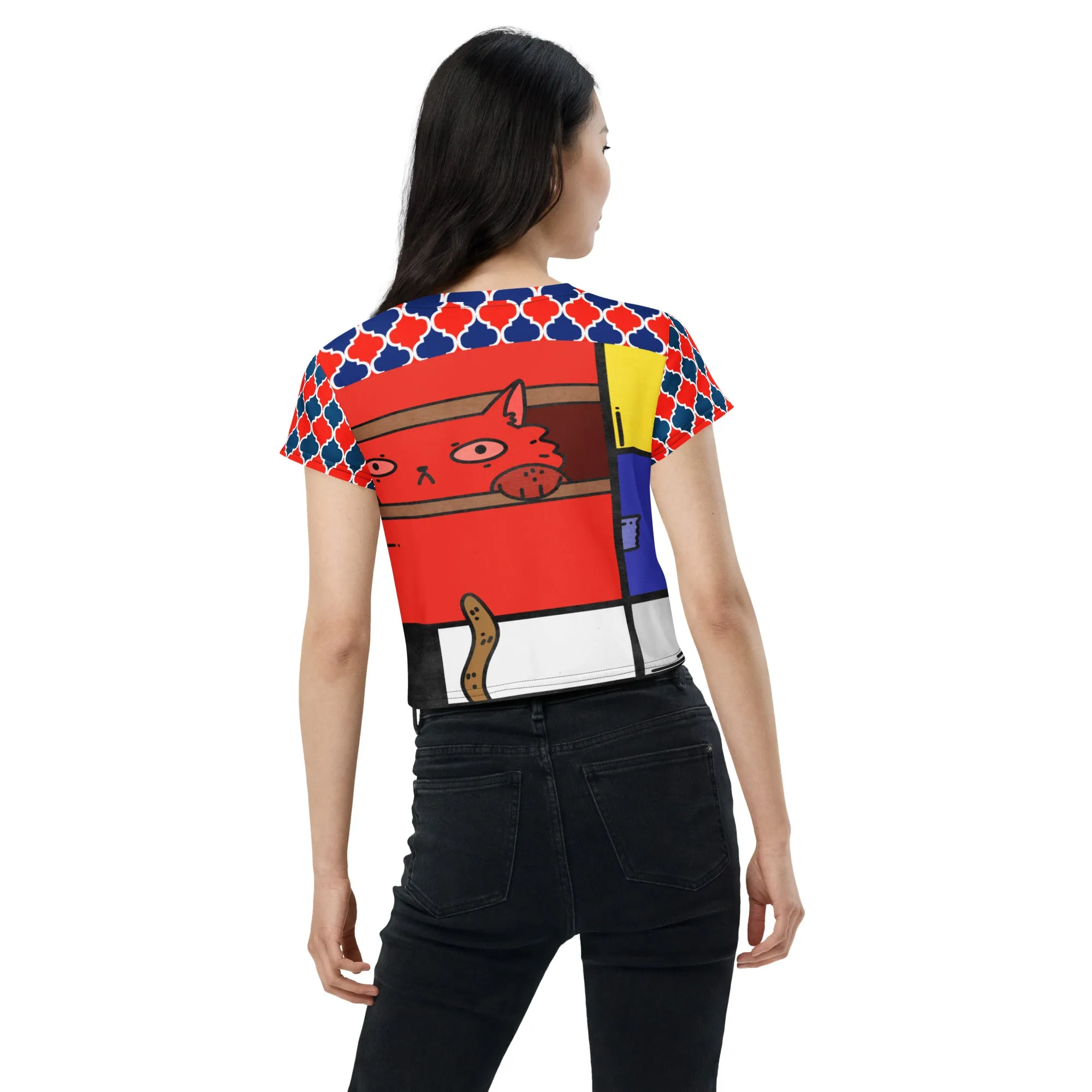Cat in a Box Crop Top