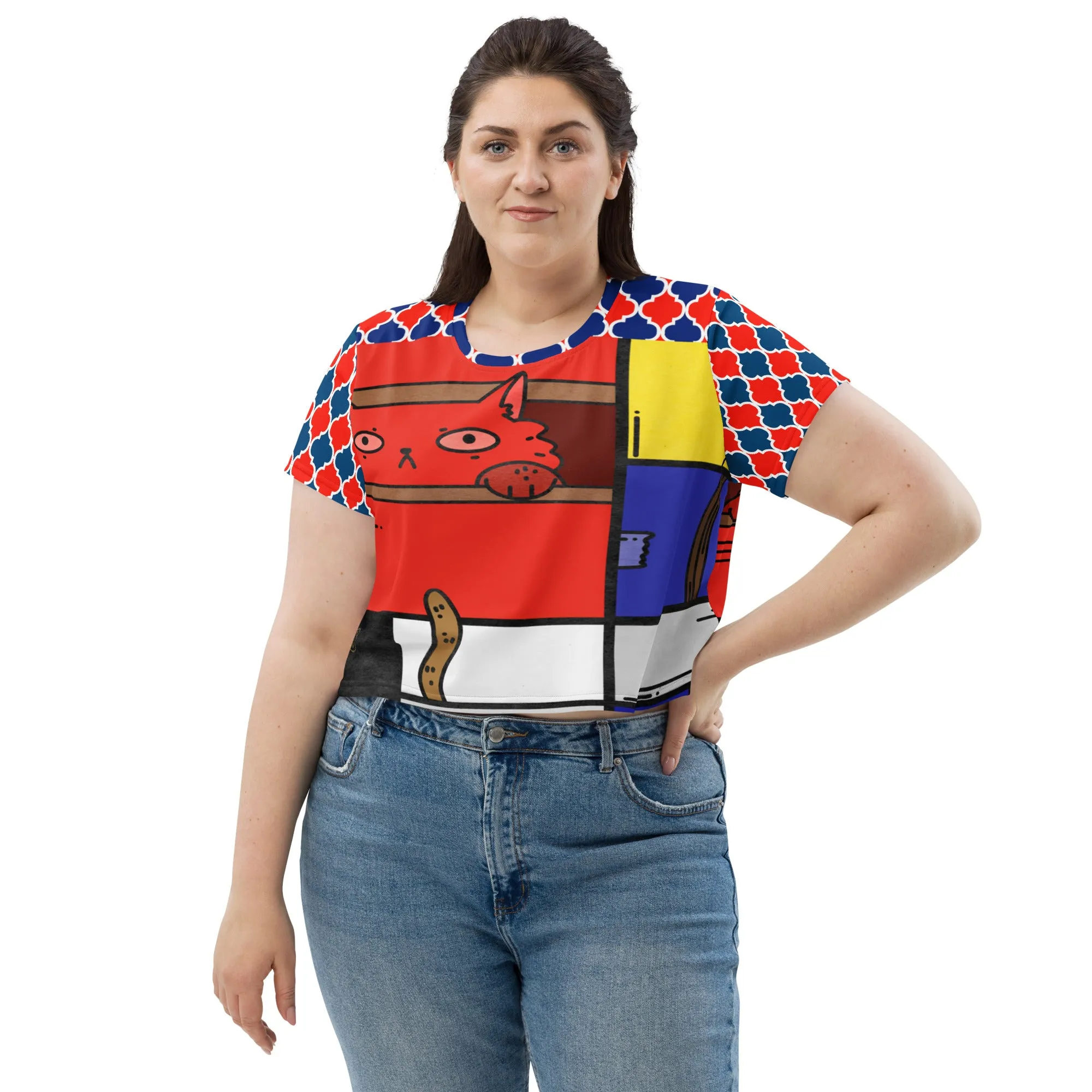 Cat in a Box Crop Top