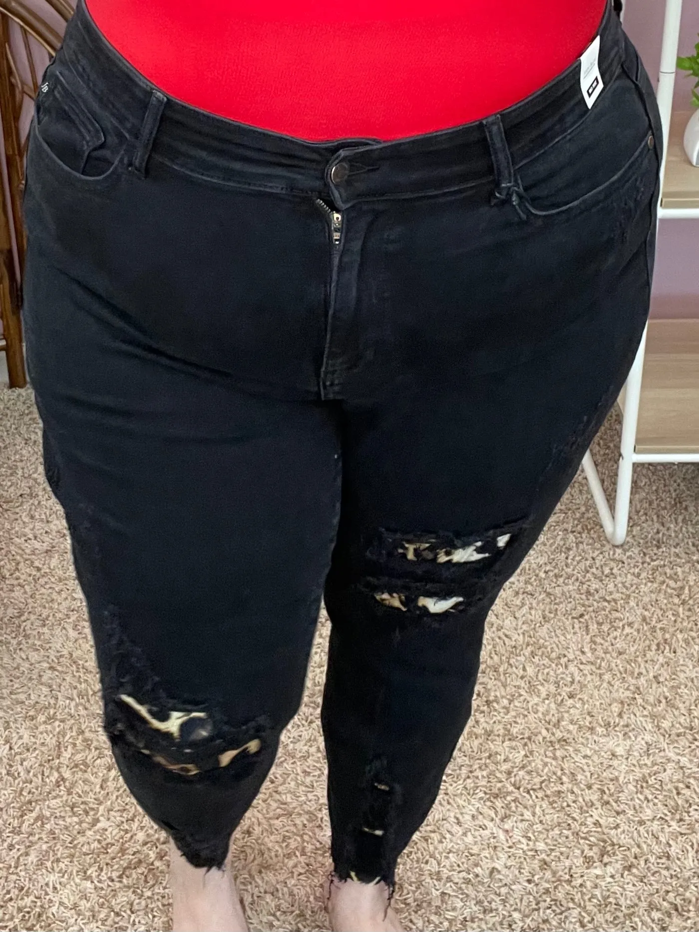 Cat’s Meow Animal Patch Black Denim - Judy Blue