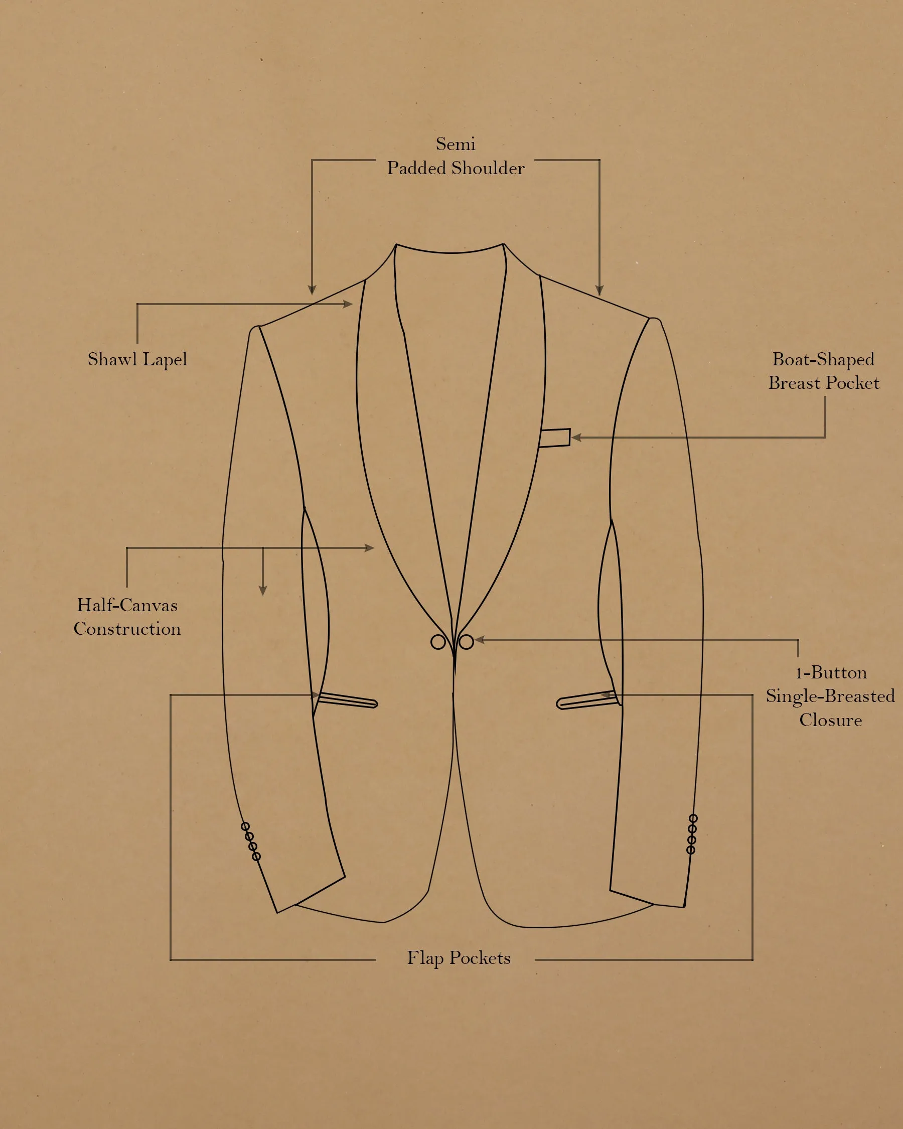 Cedar Brown Tuxedo Blazer