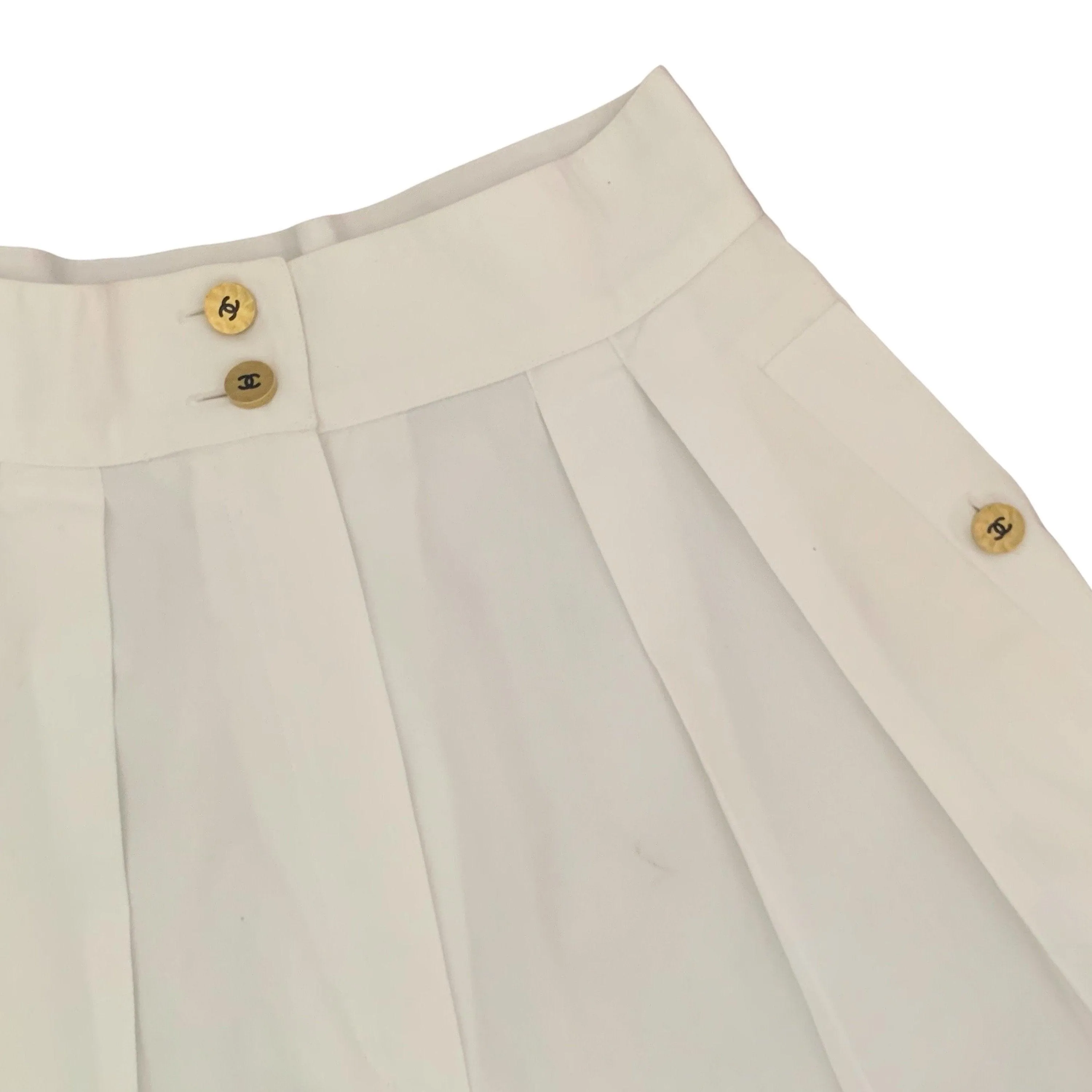 Chanel White Logo Button Bottoms
