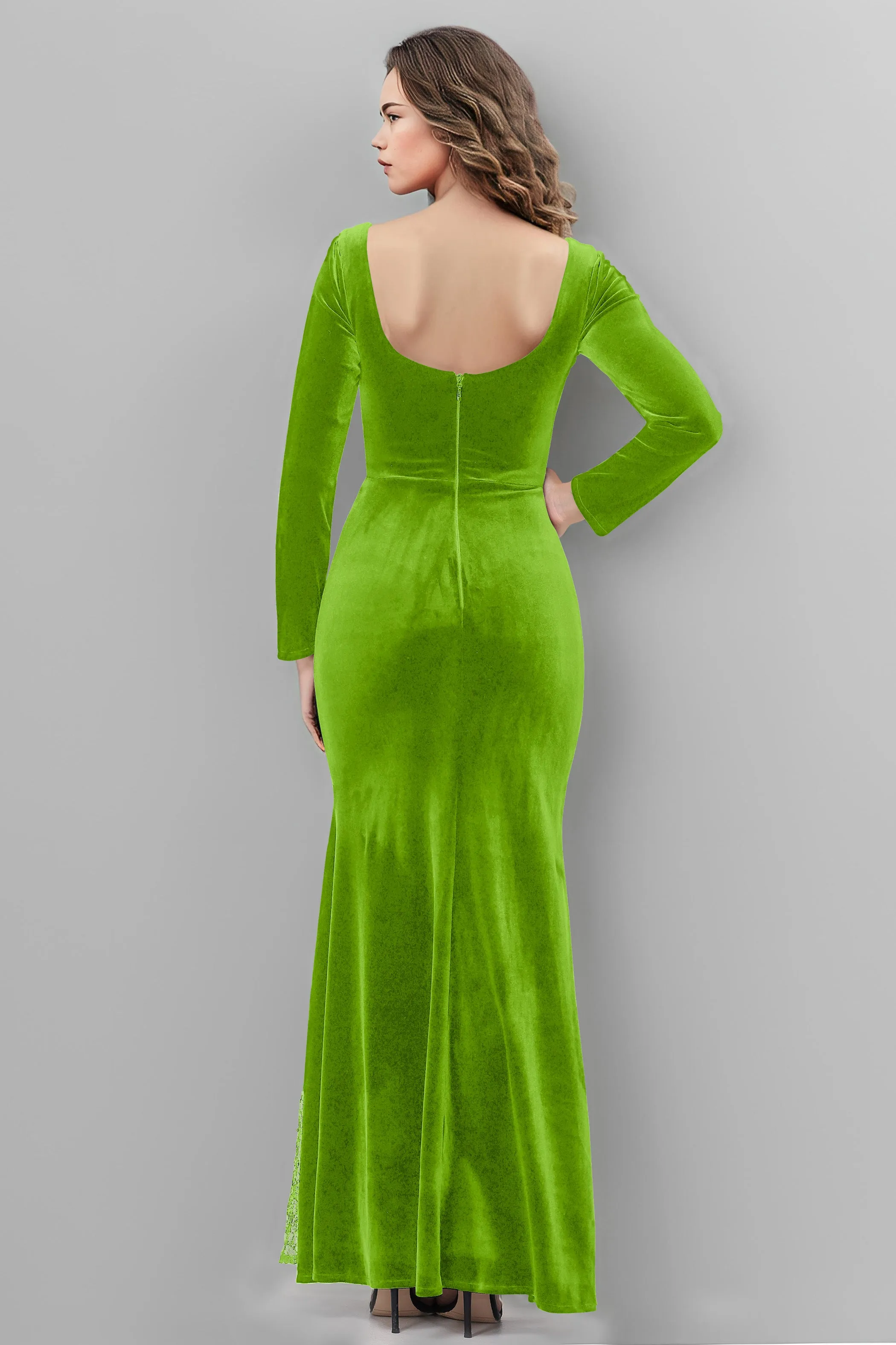 Chic Patchwork Sequin Lace Sweetheart Velvet Bridesmaid Dresses