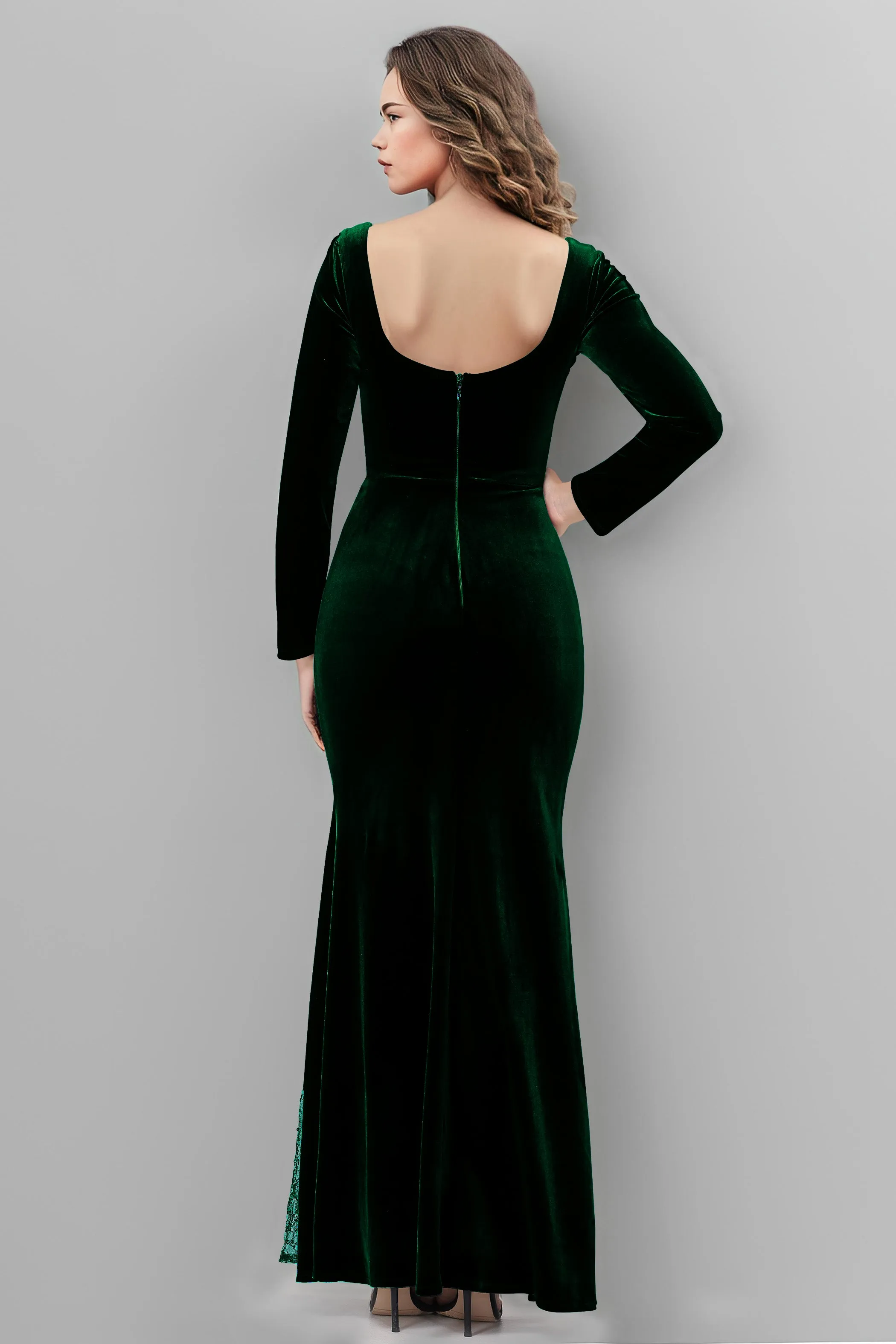 Chic Patchwork Sequin Lace Sweetheart Velvet Bridesmaid Dresses
