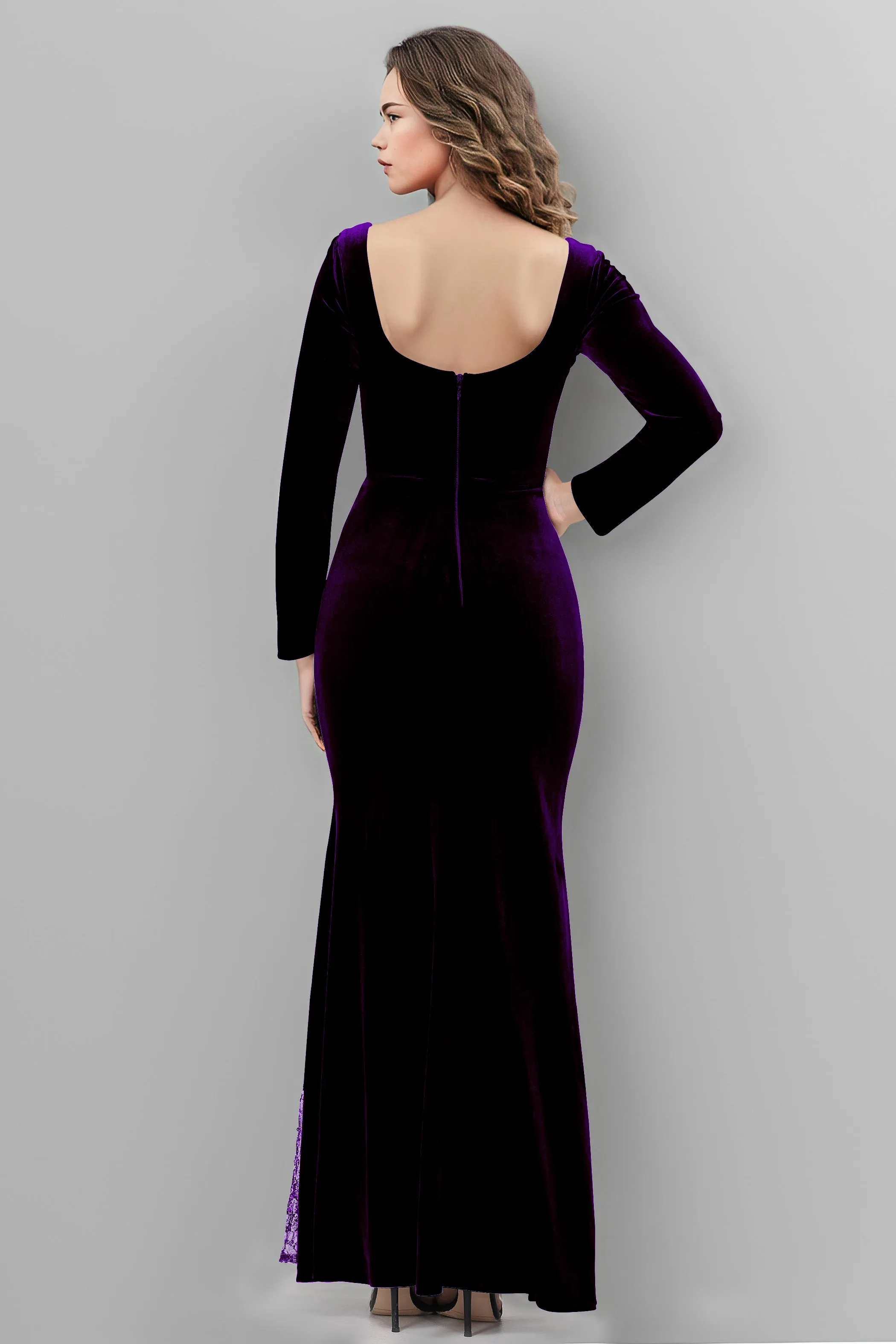 Chic Patchwork Sequin Lace Sweetheart Velvet Bridesmaid Dresses
