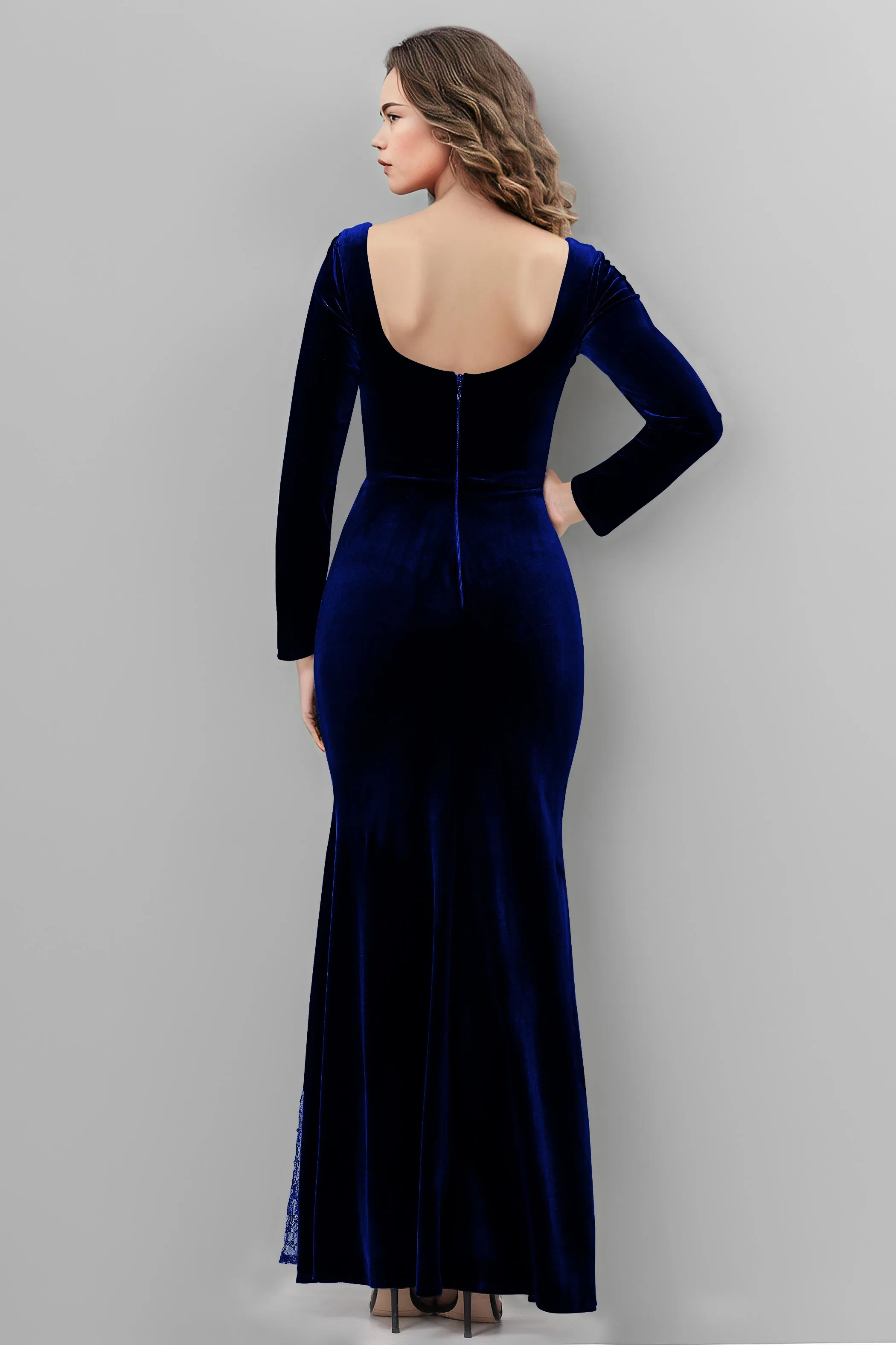 Chic Patchwork Sequin Lace Sweetheart Velvet Bridesmaid Dresses