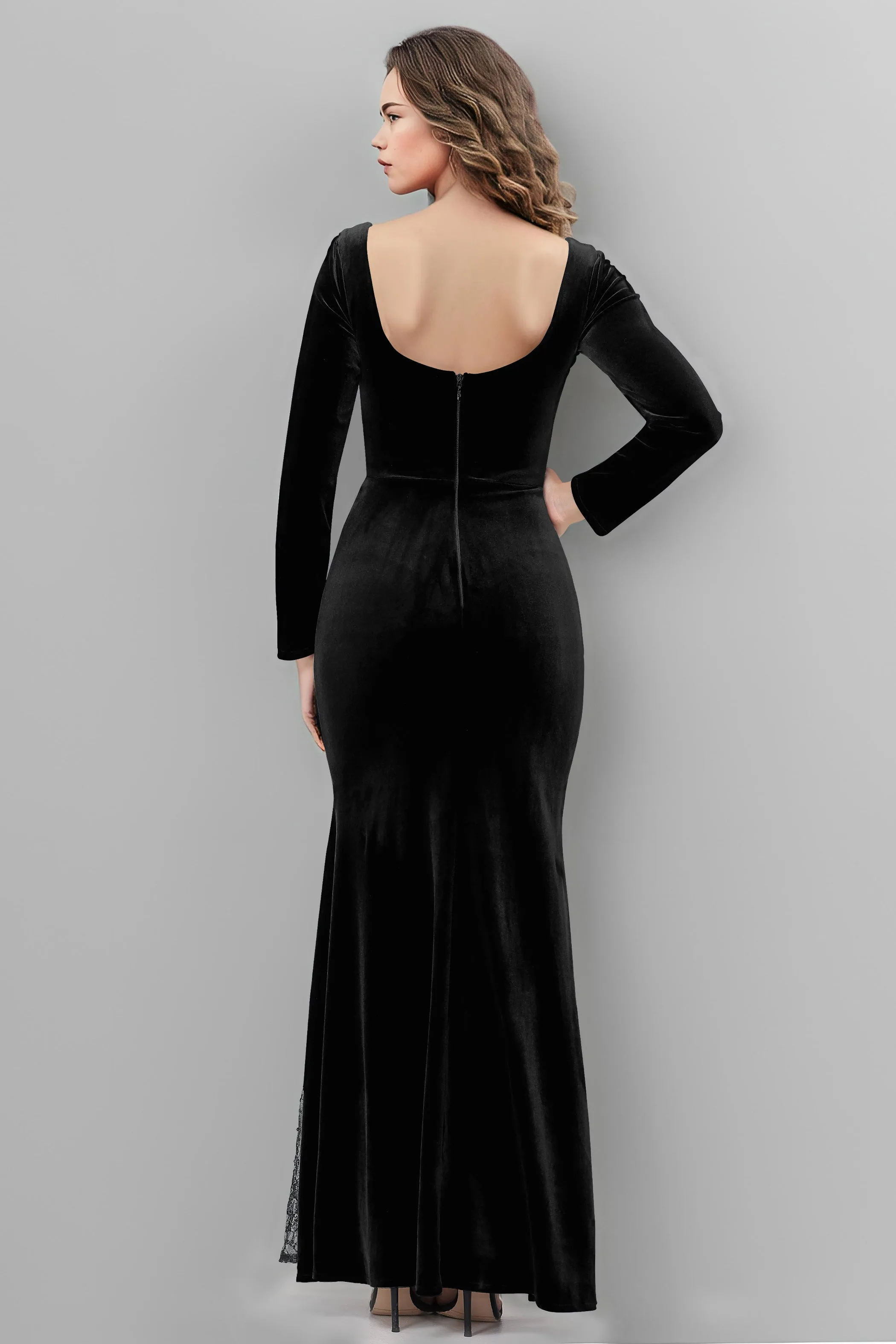 Chic Patchwork Sequin Lace Sweetheart Velvet Bridesmaid Dresses