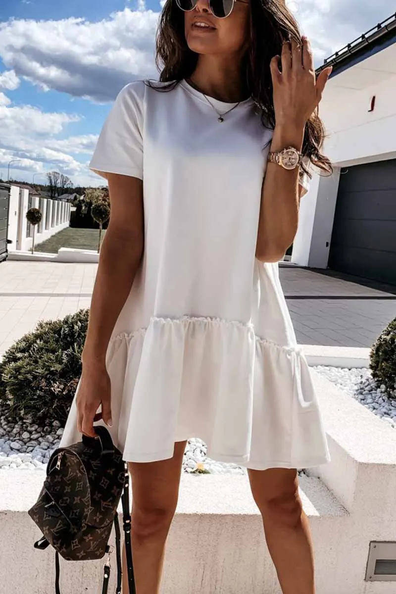 Chicindress Solid Ruffled Cute Mini Dresses