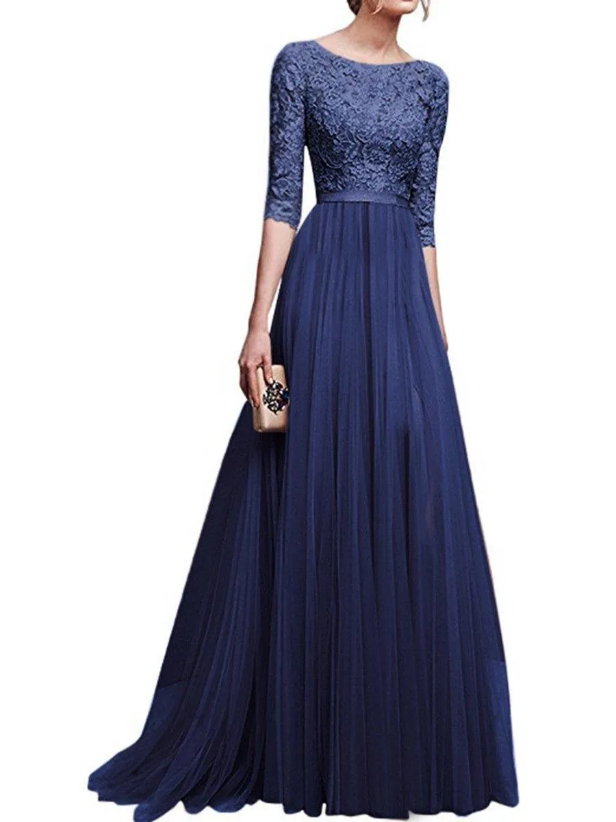 Chiffon Lace Evening Long Dresses