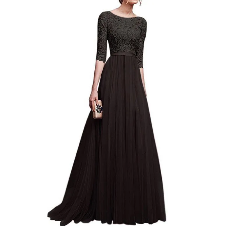 Chiffon Lace Evening Long Dresses