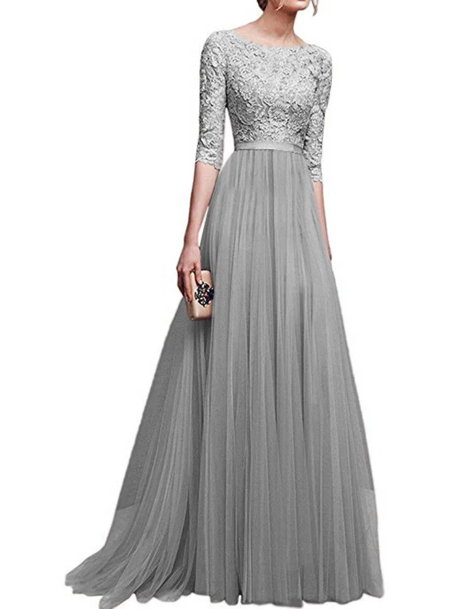 Chiffon Lace Evening Long Dresses