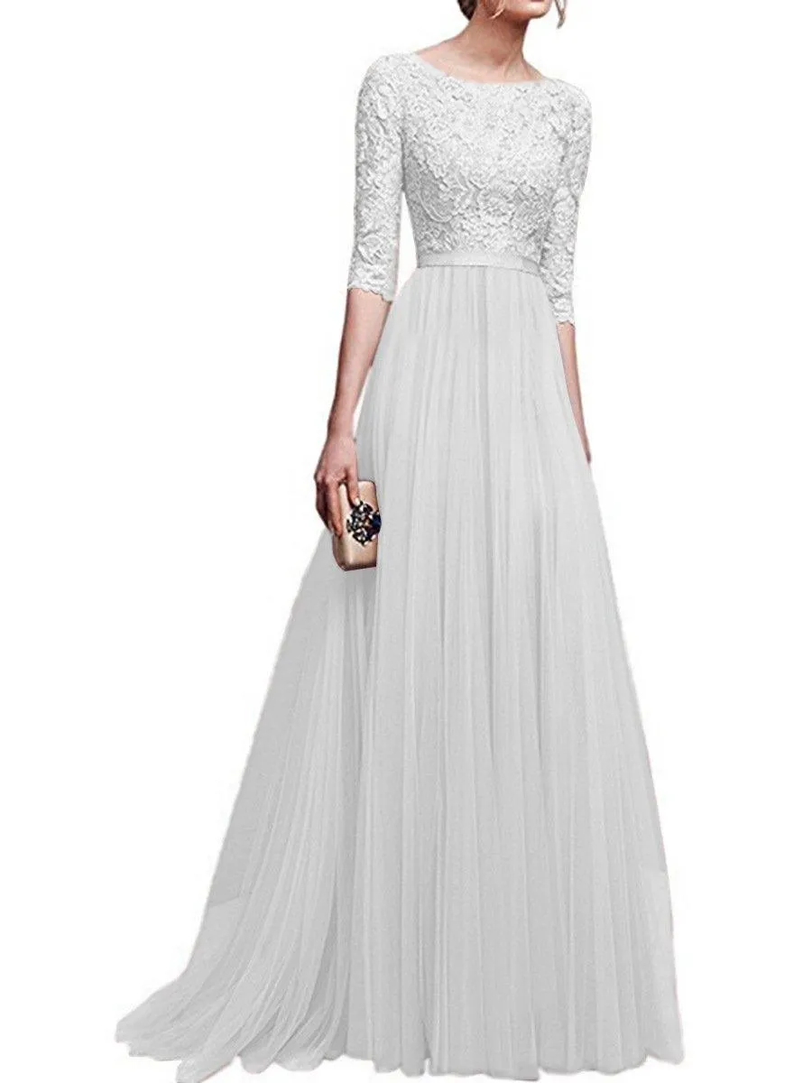 Chiffon Lace Evening Long Dresses