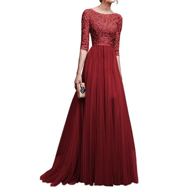 Chiffon Lace Evening Long Dresses