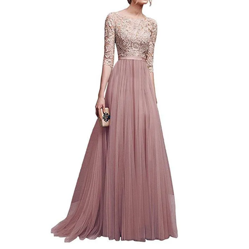 Chiffon Lace Evening Long Dresses