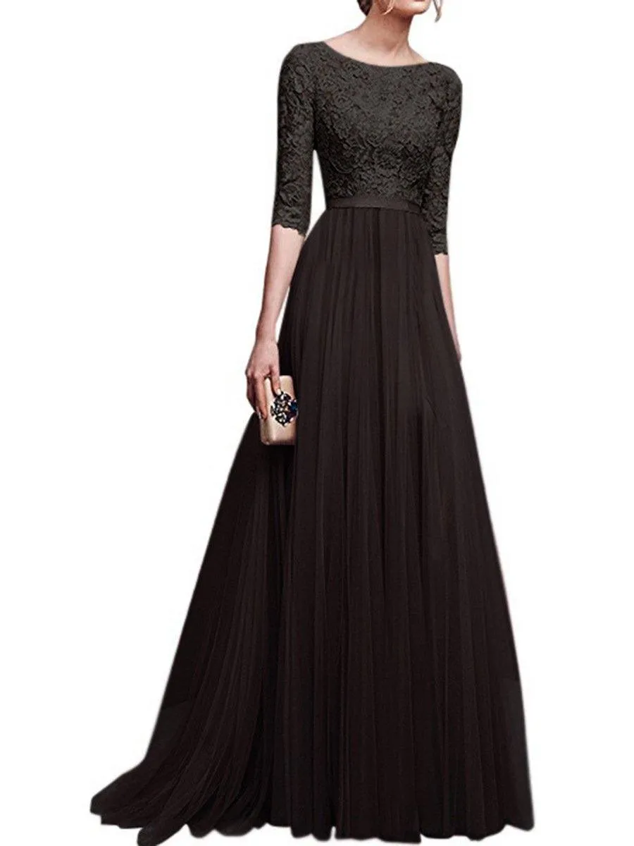 Chiffon Lace Evening Long Dresses