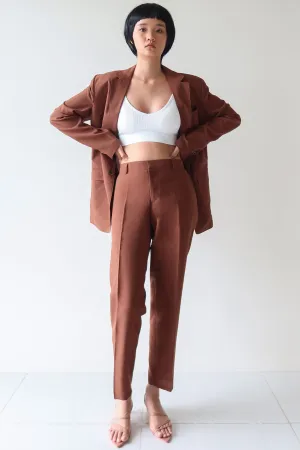Chocolate Single Breasted Suit Set