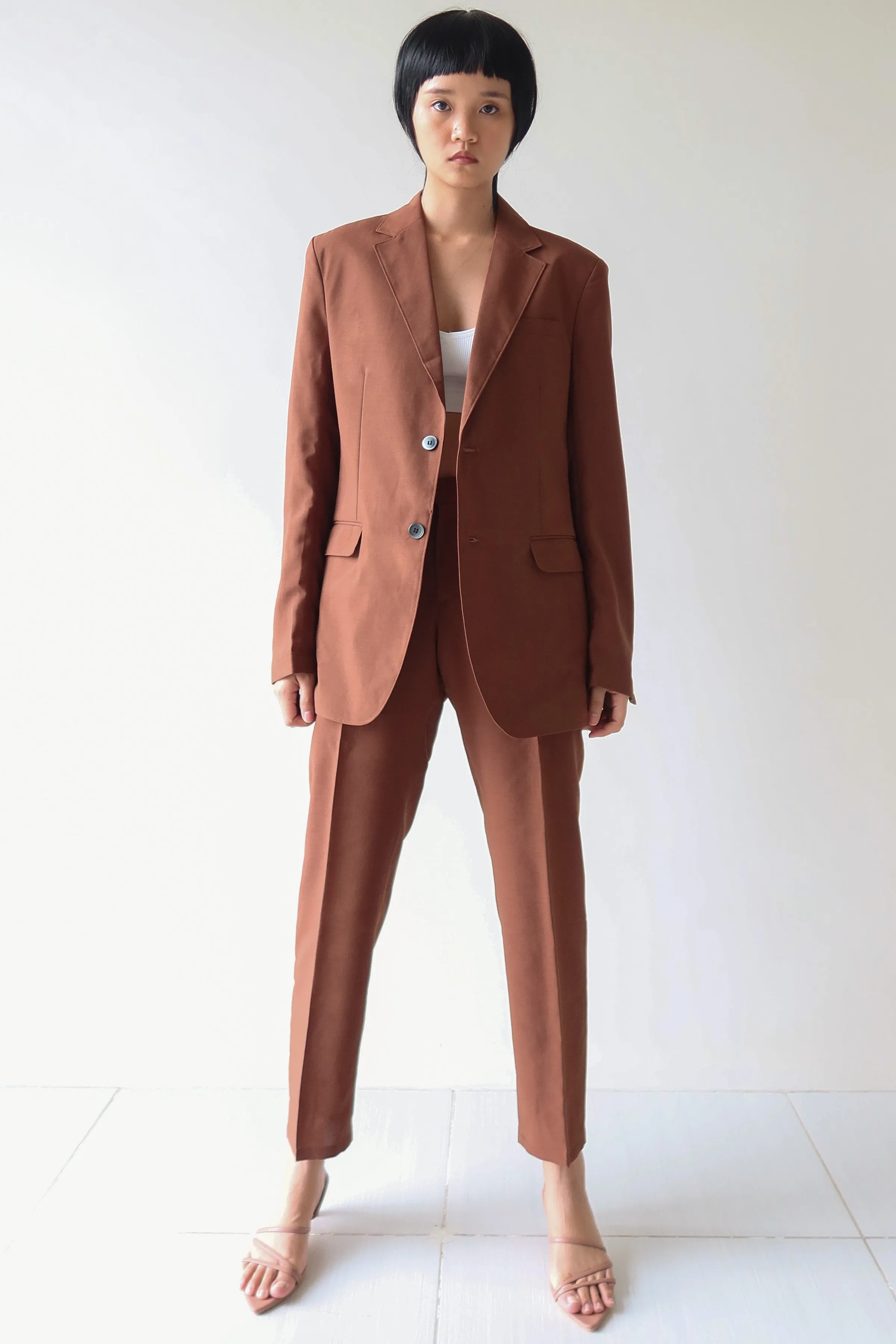 Chocolate Single Breasted Suit Set