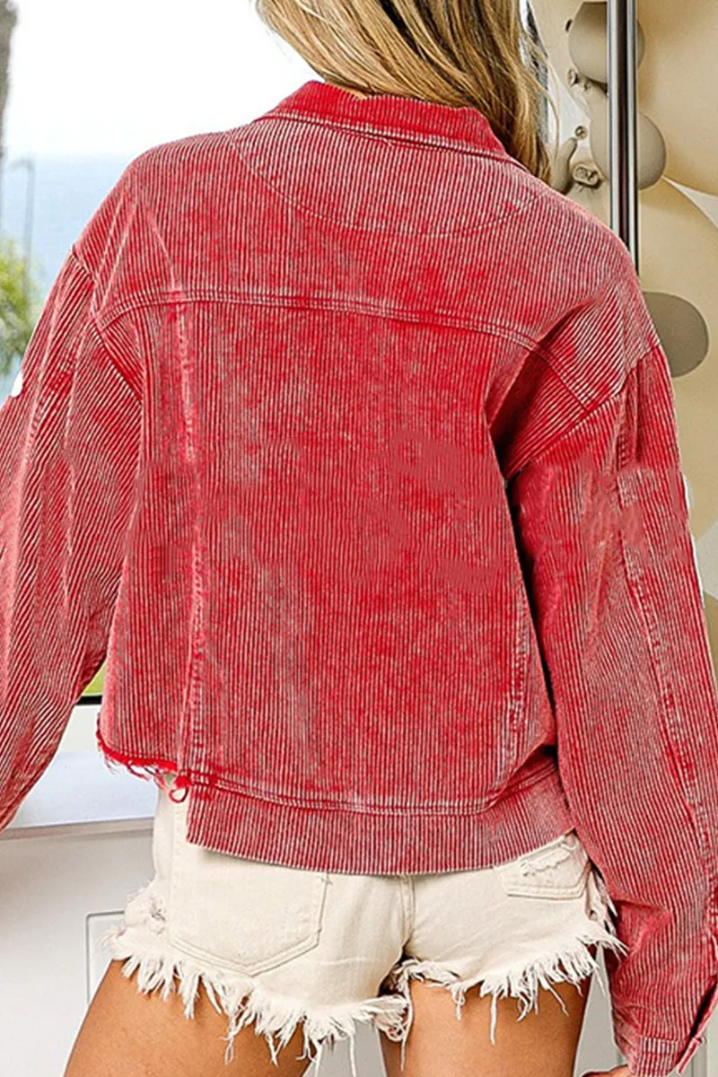 CI0121 Sequins Santa Corduroy Jacket