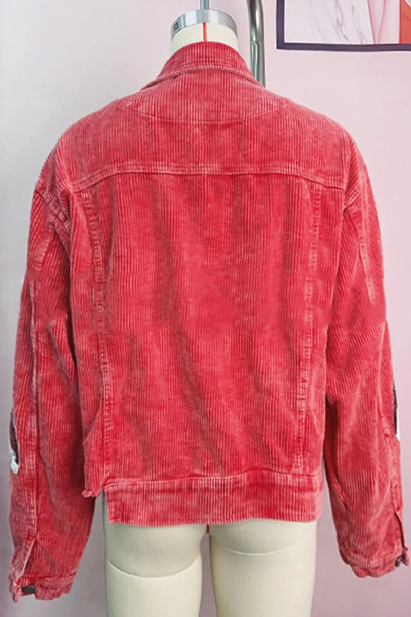 CI0121 Sequins Santa Corduroy Jacket