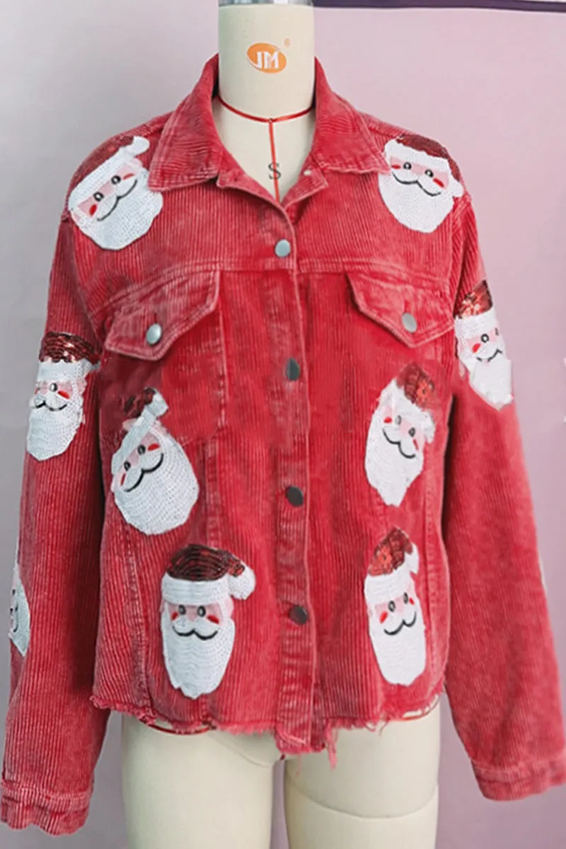 CI0121 Sequins Santa Corduroy Jacket