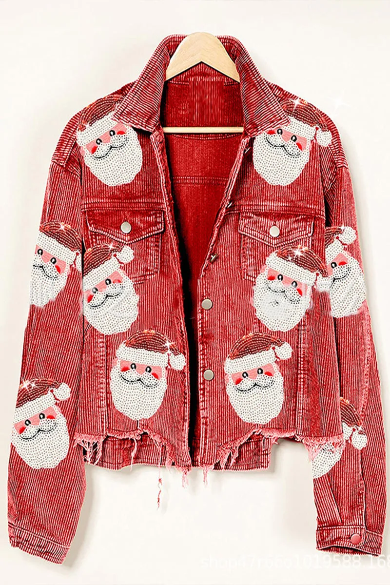 CI0121 Sequins Santa Corduroy Jacket