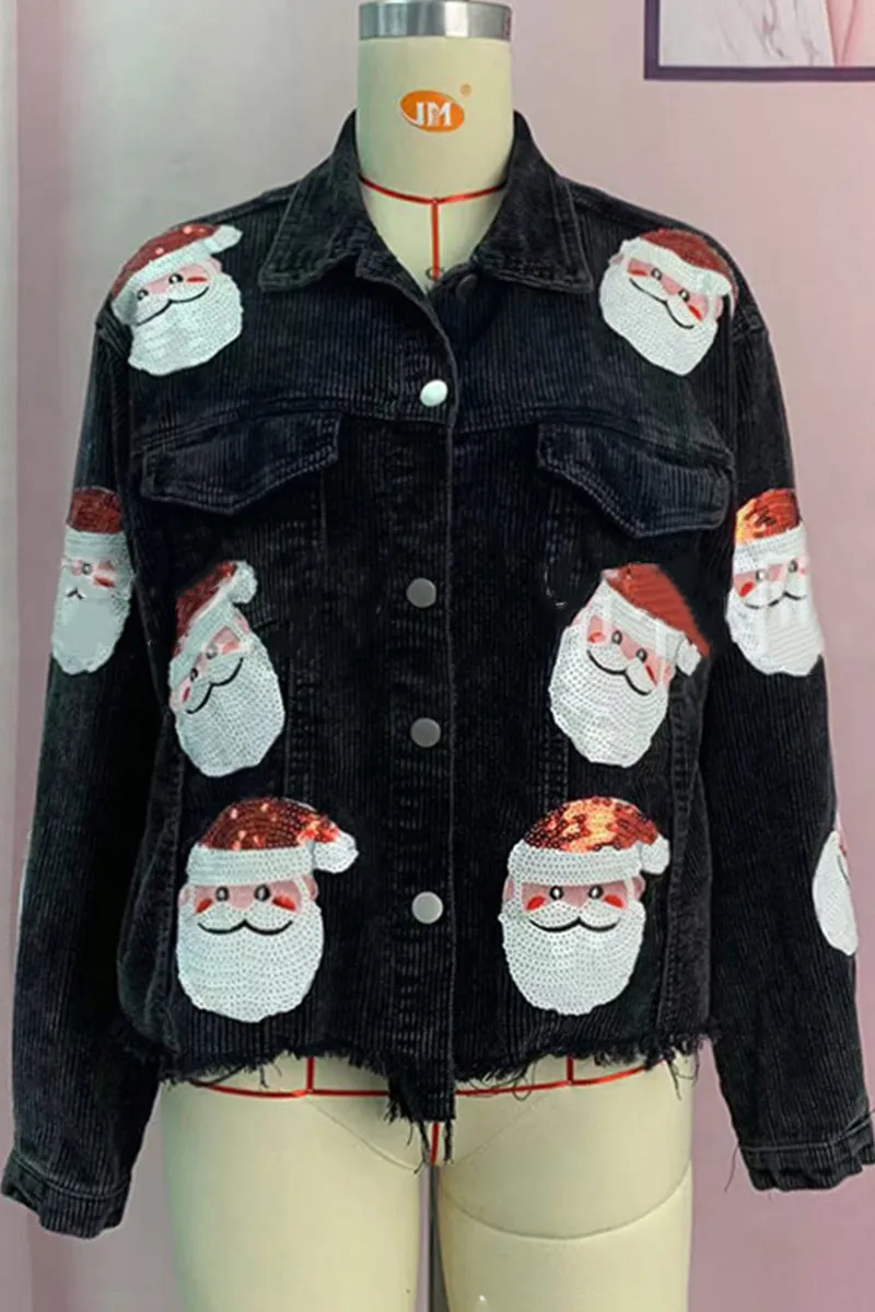 CI0121 Sequins Santa Corduroy Jacket