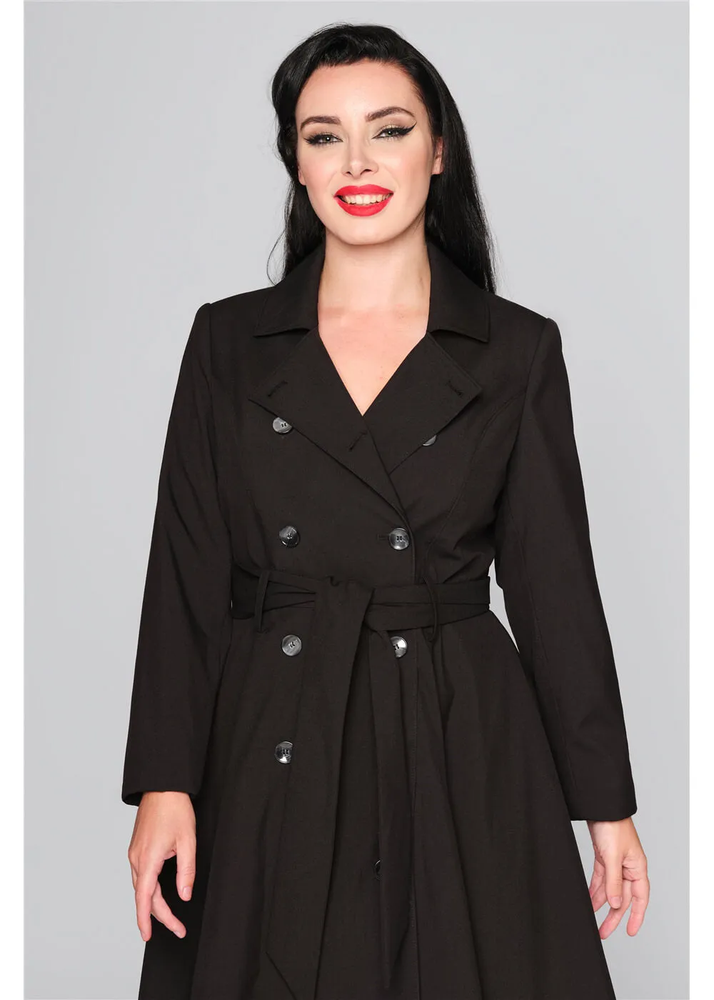 Collectif Korrina 50's Trenchcoat Black