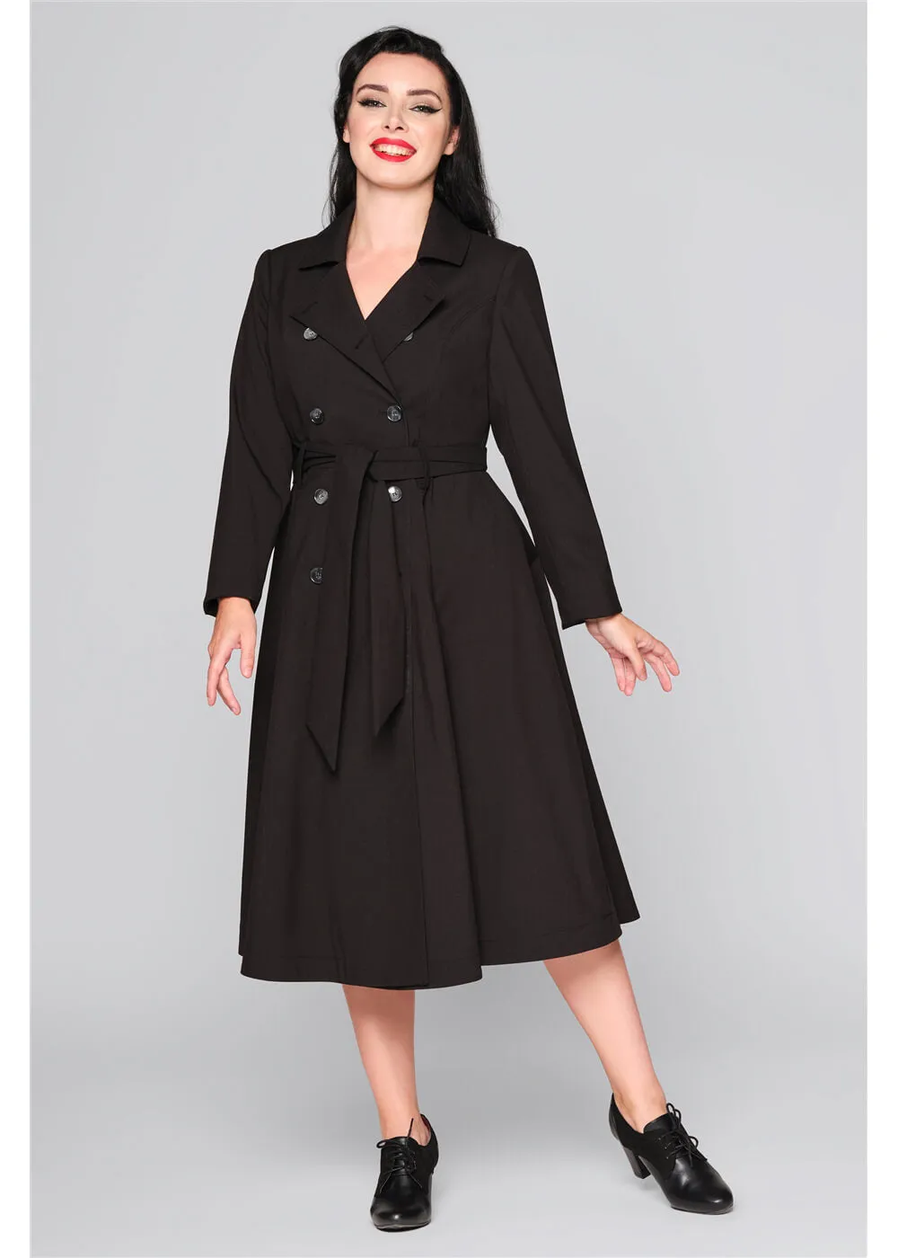 Collectif Korrina 50's Trenchcoat Black